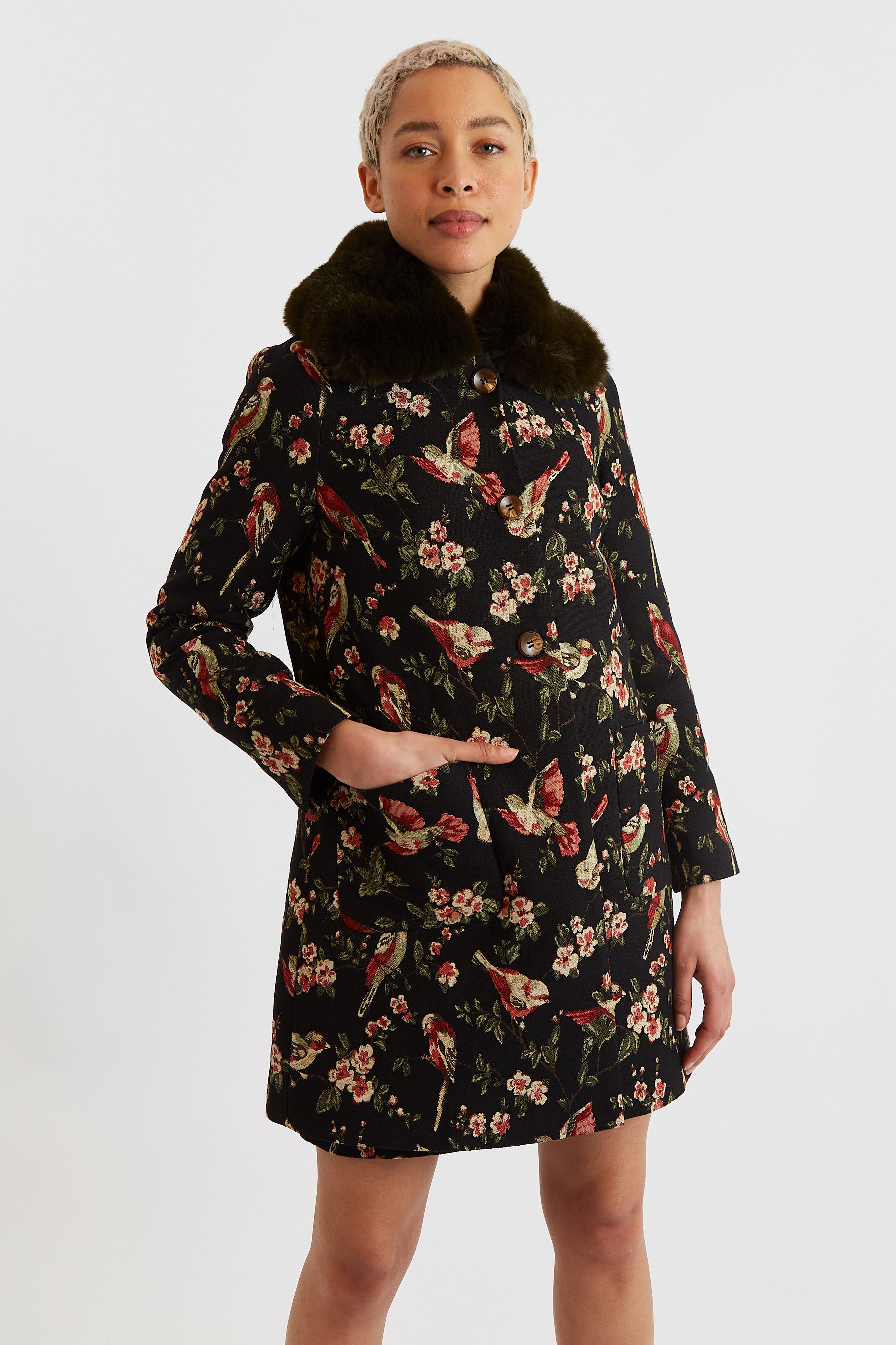 Joyous on sale jacquard coat