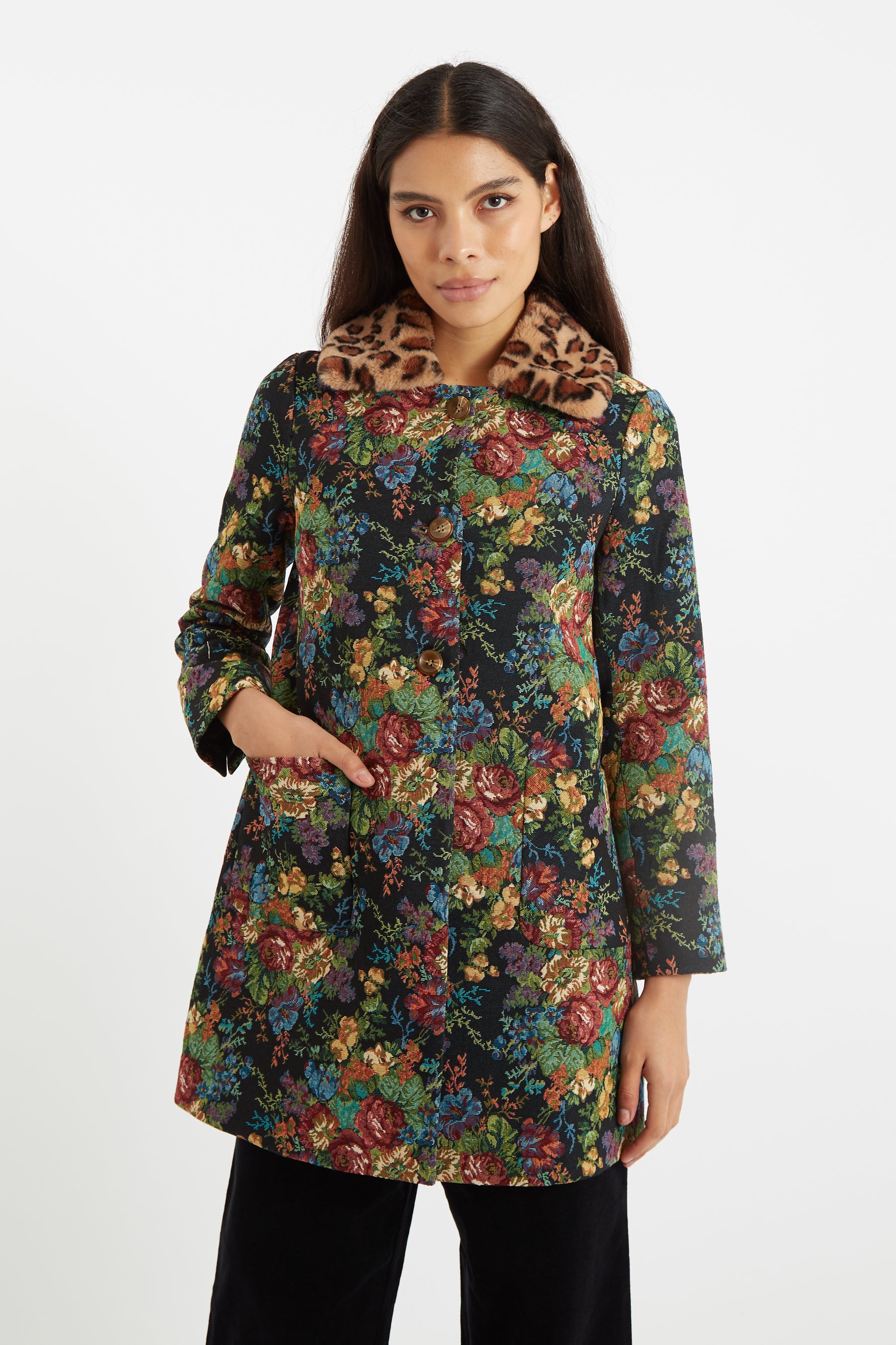 Louche Dryden Flower Mix Jacquard Coat – JOY