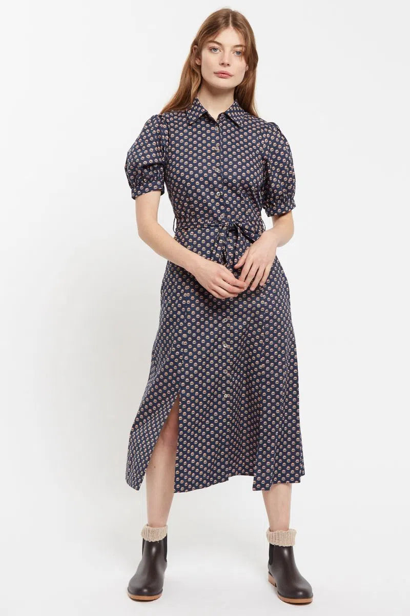 Mollie black hot sale print shirt dress