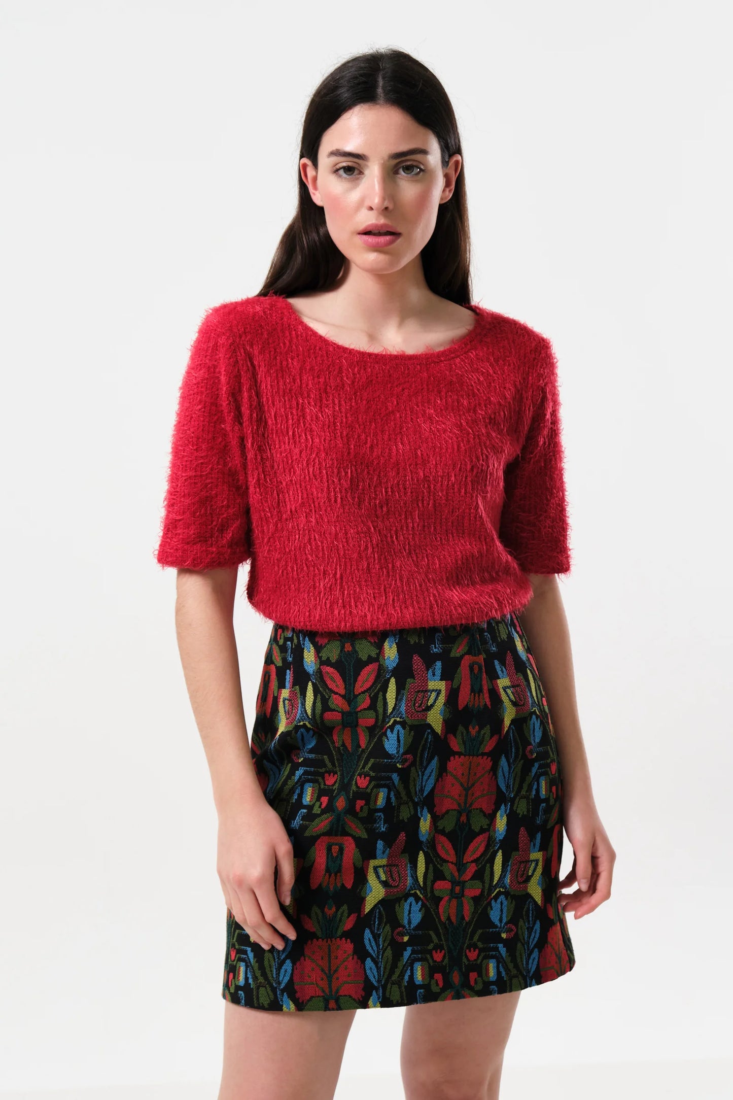 Aubin Folk Jacquard Mini Skirt