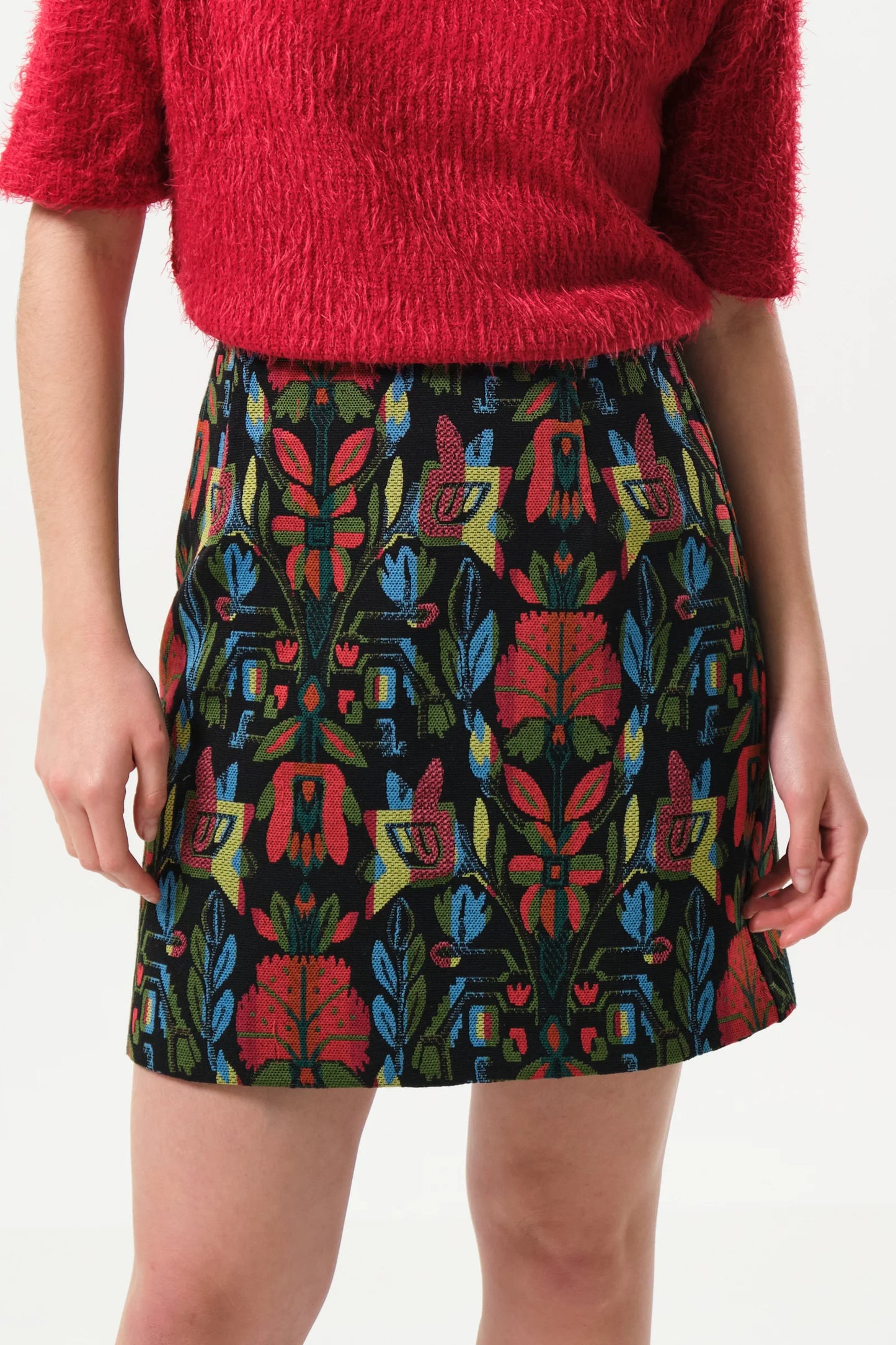 Aubin Folk Jacquard Mini Skirt