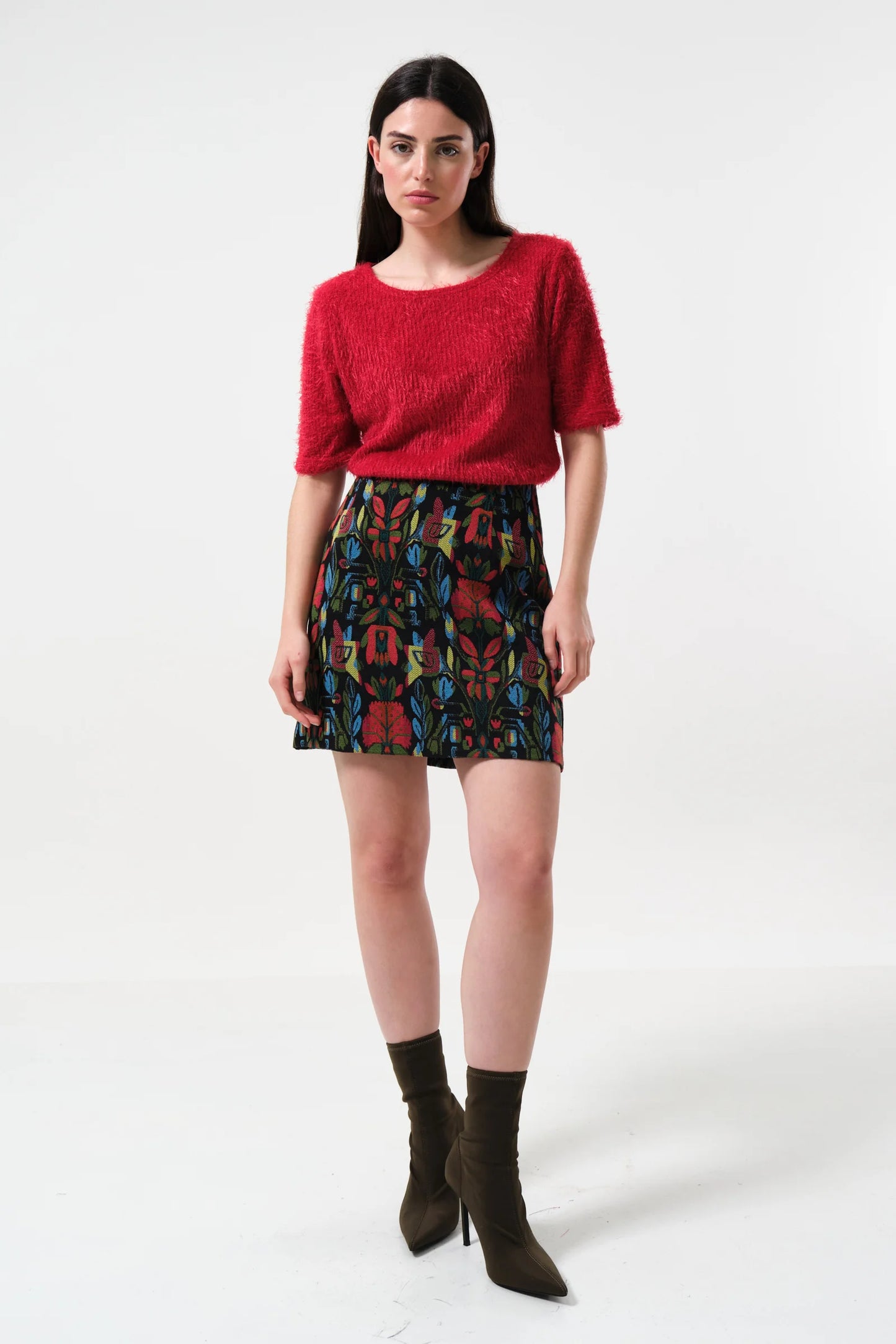 Aubin Folk Jacquard Mini Skirt