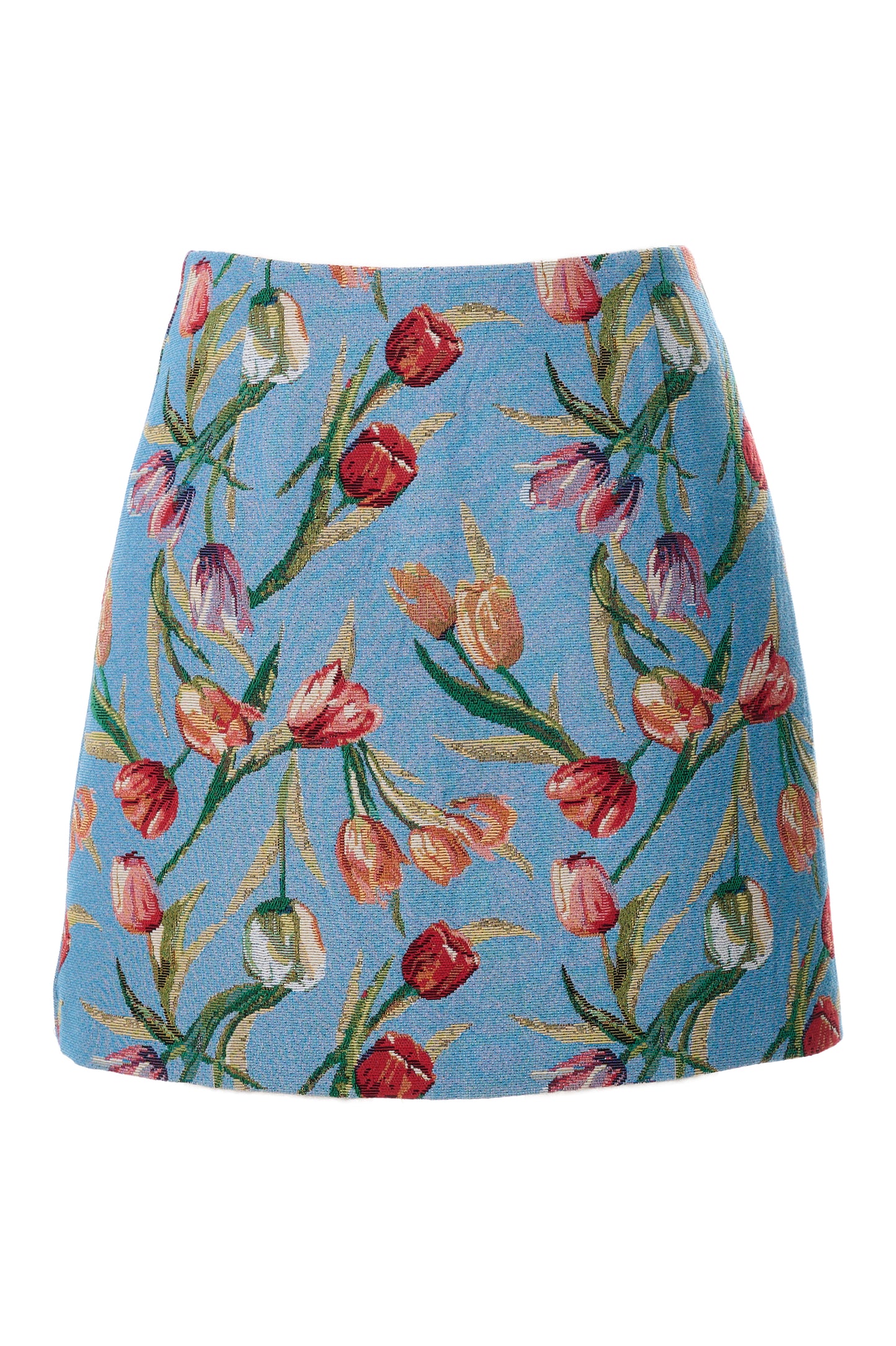 Aubin Tulip Jacquard A-line Mini Skirt - Blue