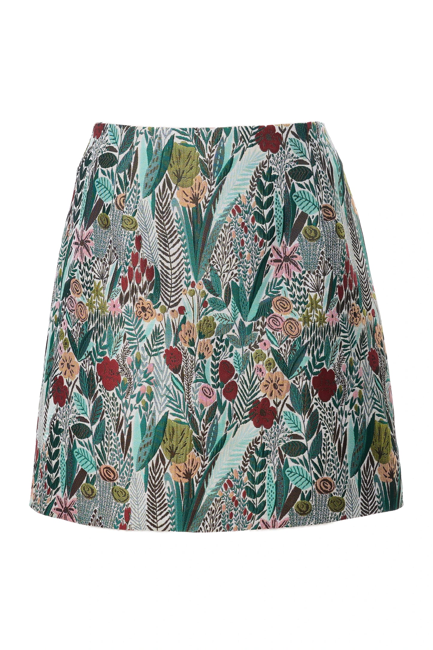 Aubin Jungle Jacquard A-line Mini Skirt - Green