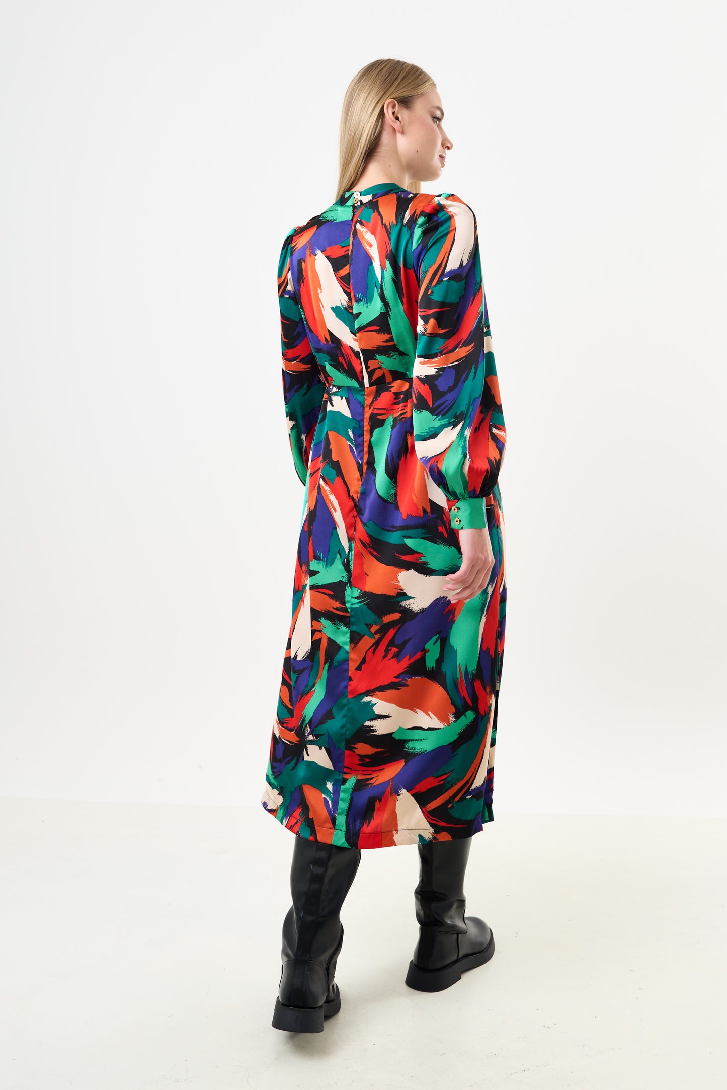 Avion Hofmann Print Long Sleeve Midi Dress