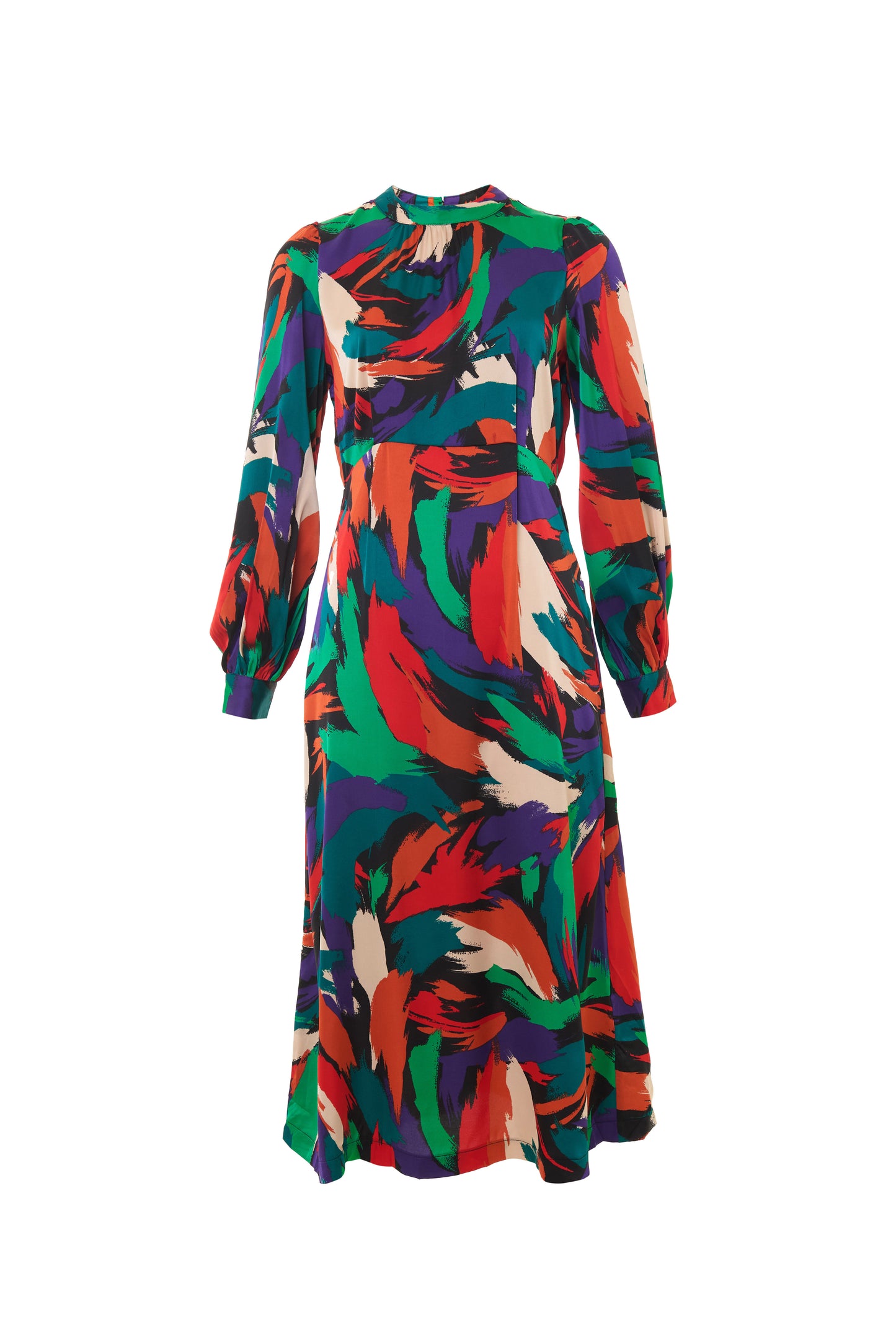 Avion Hofmann Print Long Sleeve Midi Dress