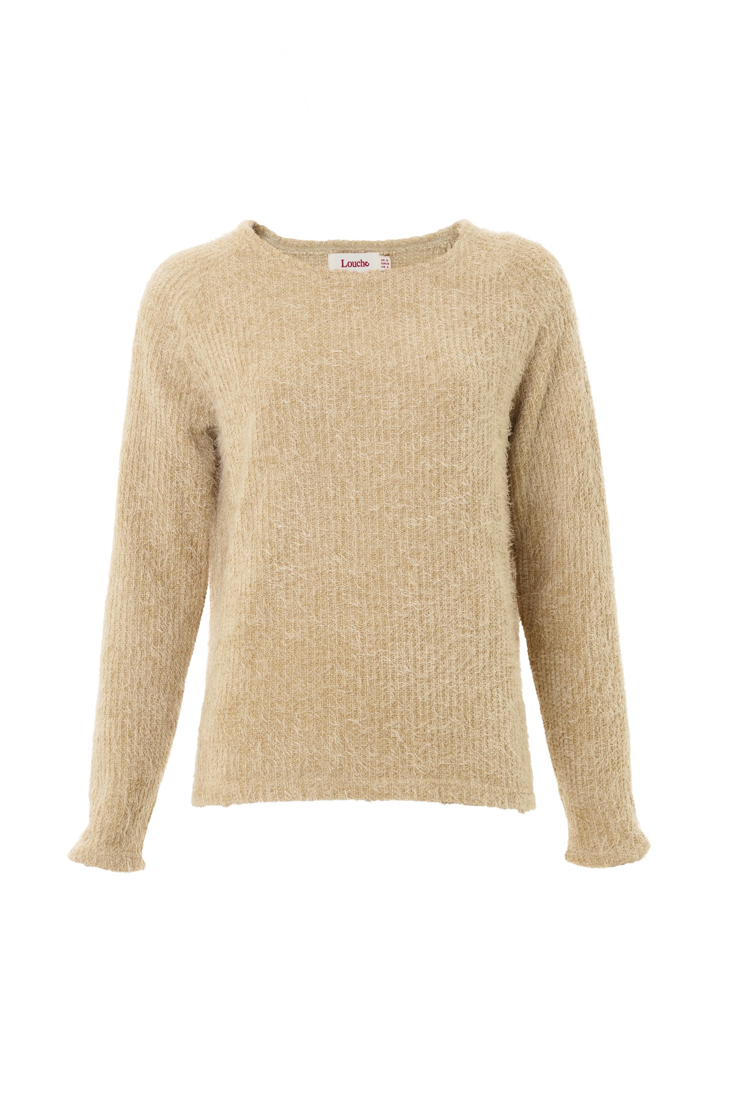 Blanka Eyelash Long Sleeve Beige Jumper