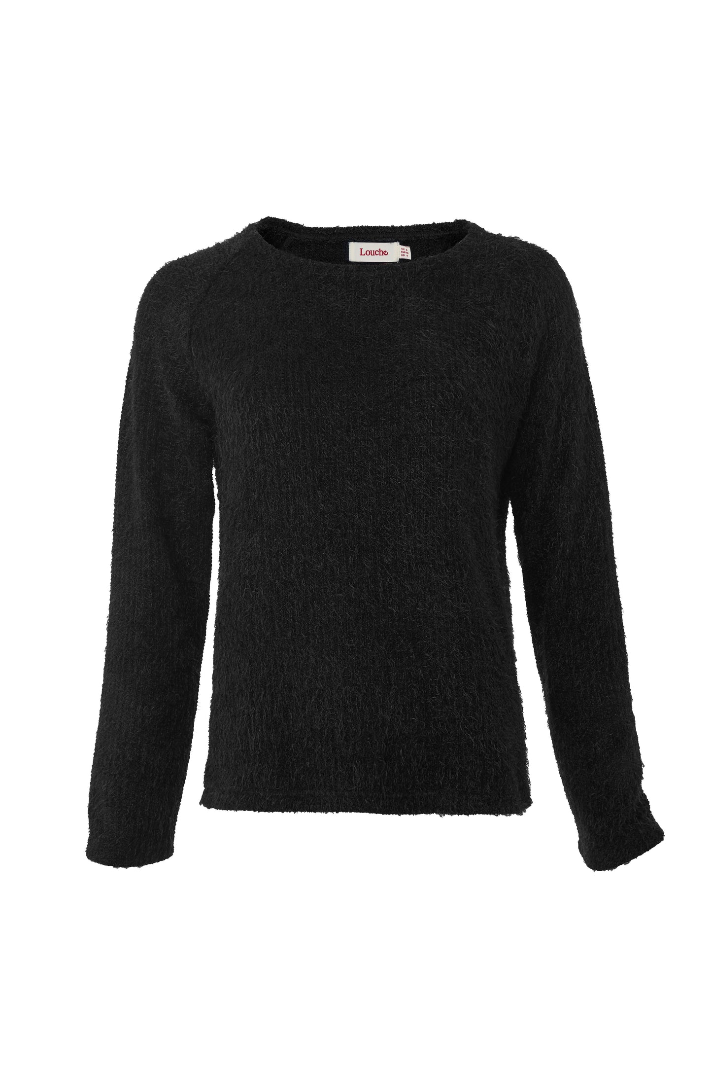 Blanka Eyelash Rib Black Long Sleeve Jumper