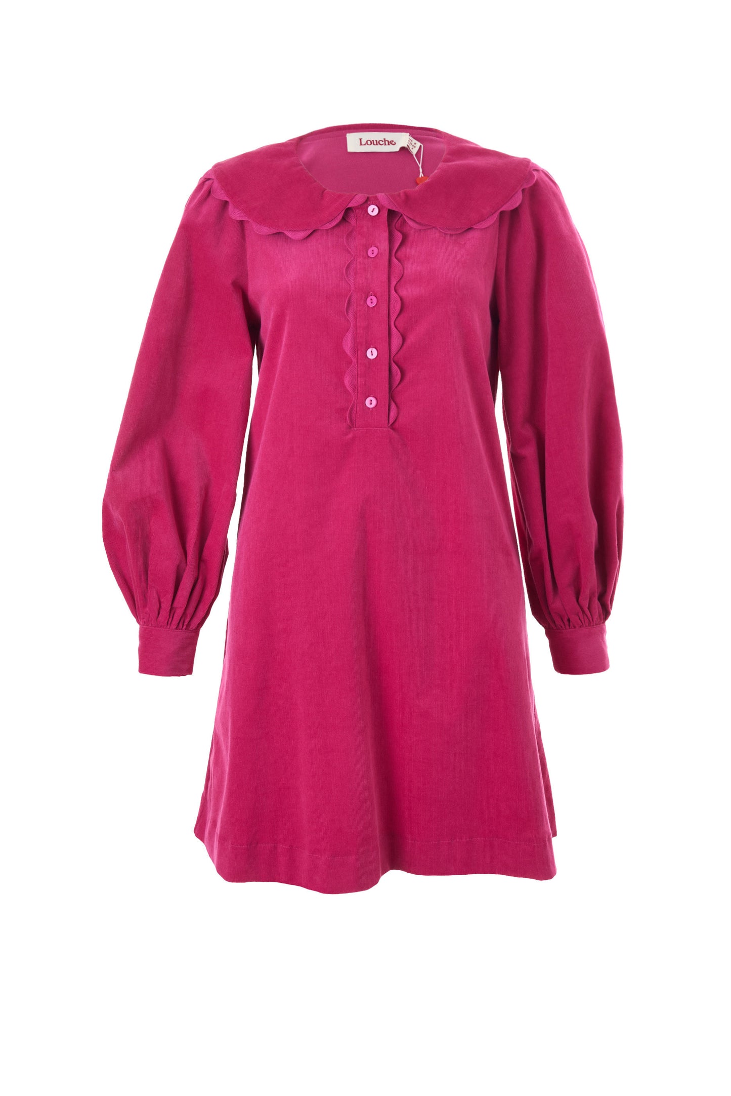 Bonny Baby cord Long Sleeve Mini Dress - Pink