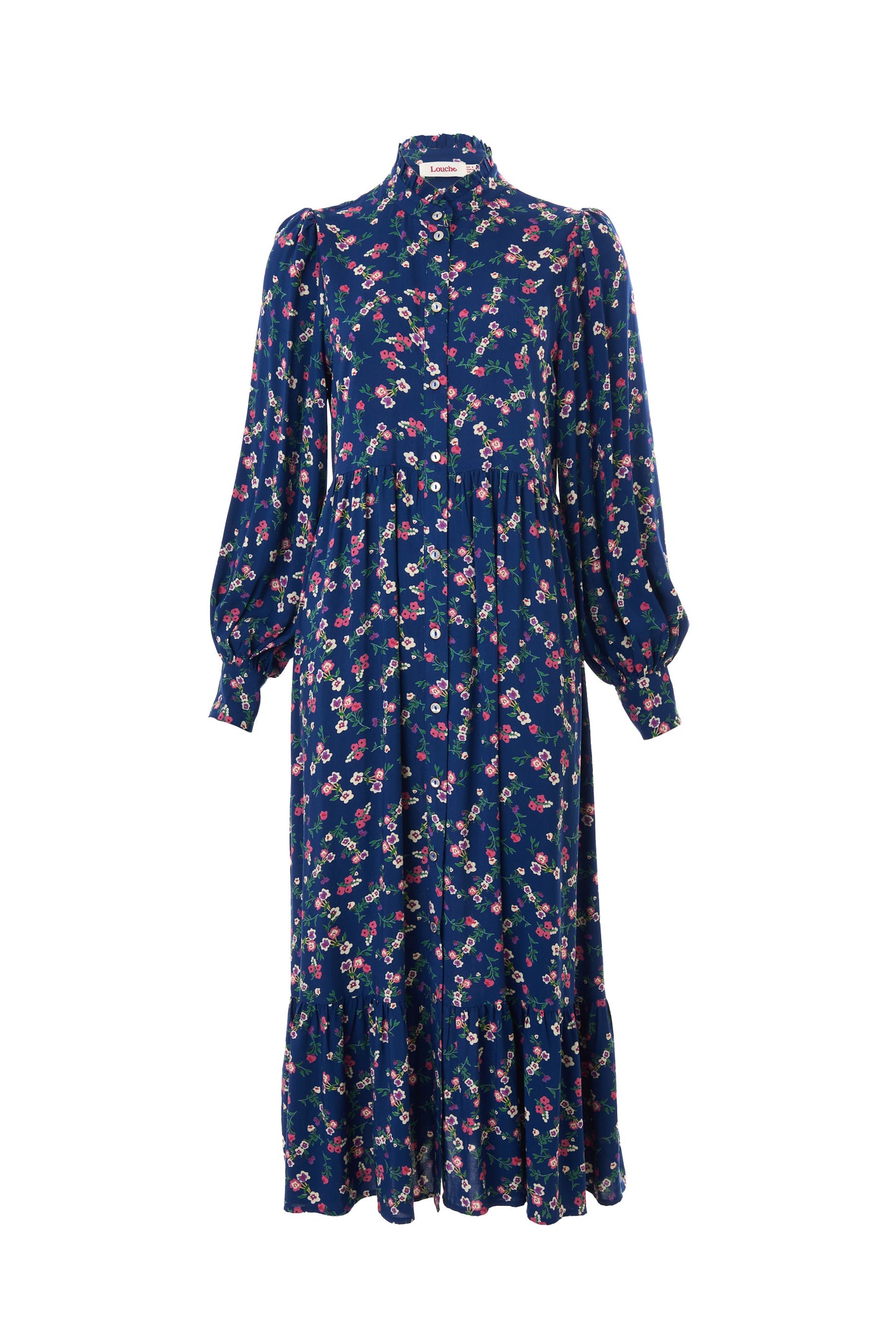 Bricia Naïve Posy Print Tiered Midi Dress - Navy