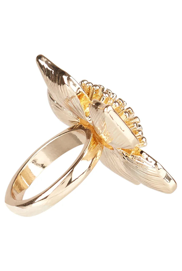 Blossom Large Flower Gold Ring