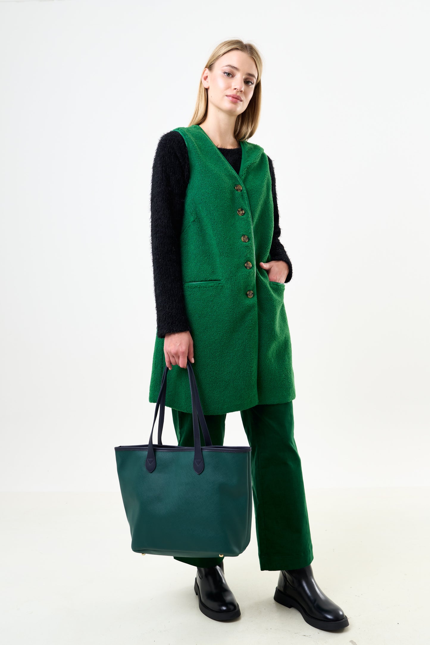 Cathel Borg Longline Waistcoat - Green