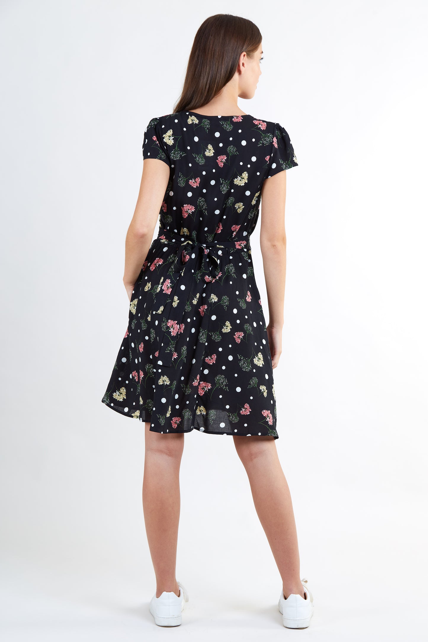 Cathleen Elderflower Print Mini Tea Dress