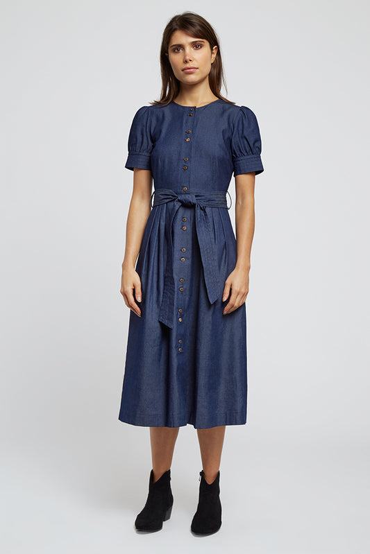 Dayan Chambray Midi Tea Dress