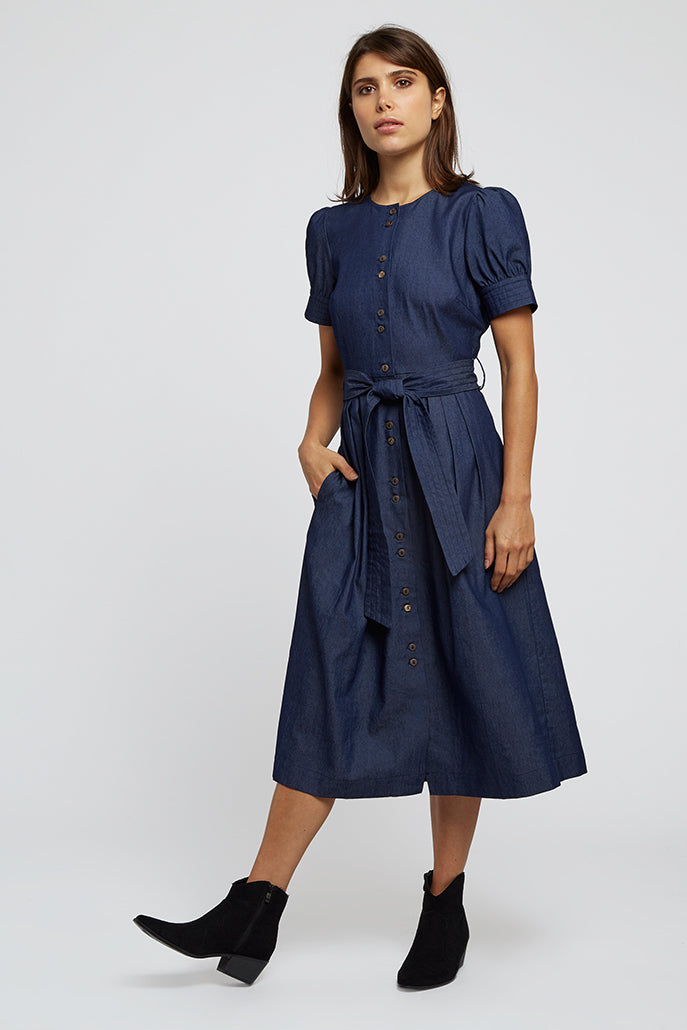 Dayan Chambray Midi Tea Dress