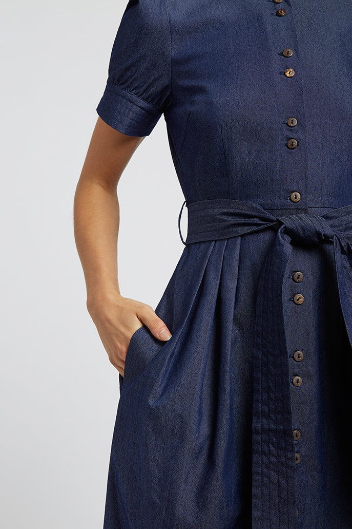 Dayan Chambray Midi Tea Dress