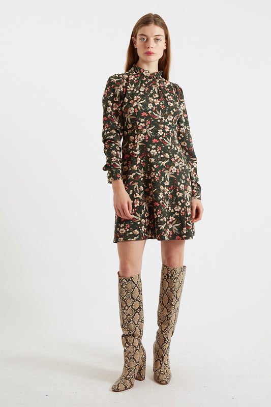 Ebba Tapestry Print Long Sleeve Mini Dress