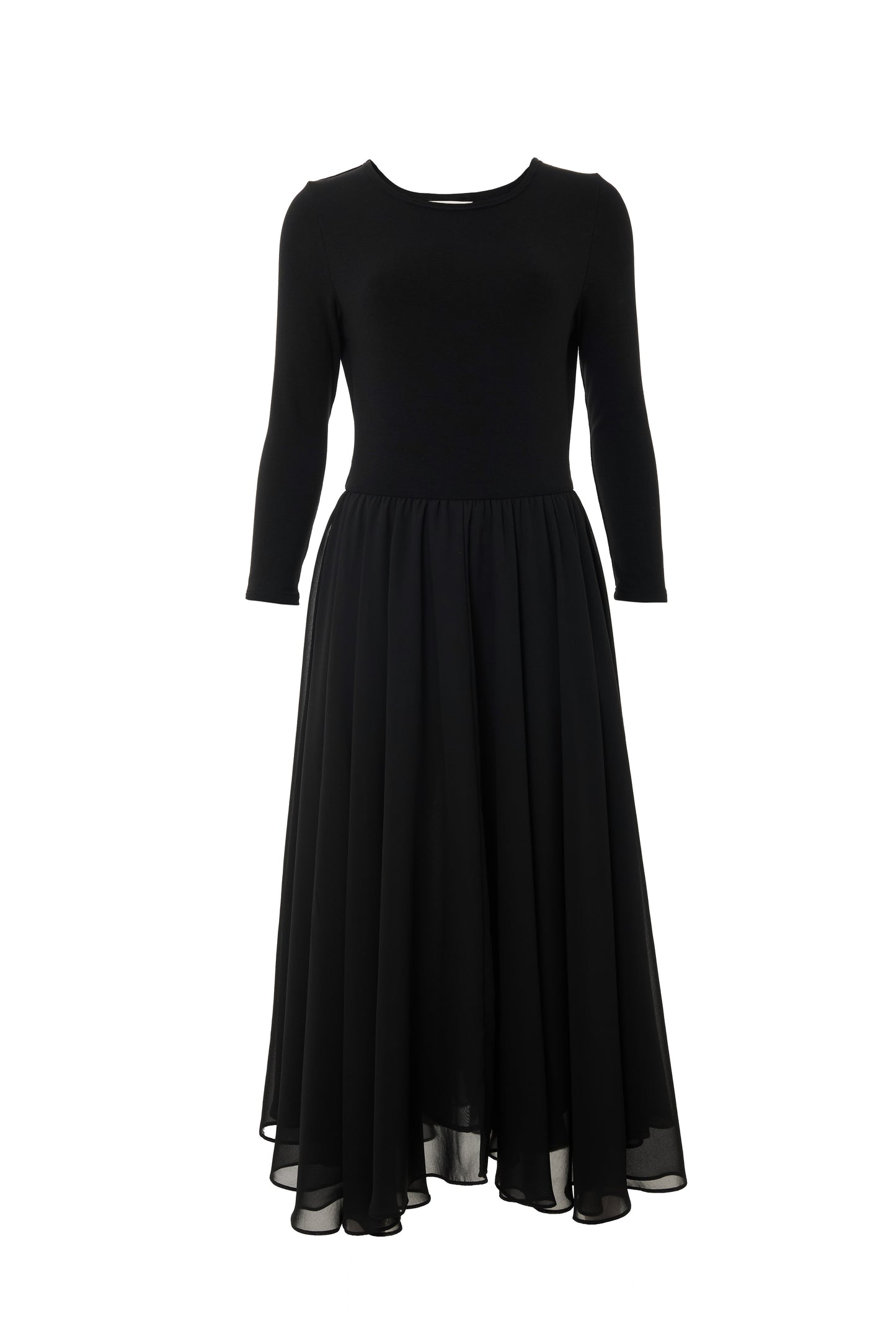 Huxley Ballerina Style Maxi Dress - Black