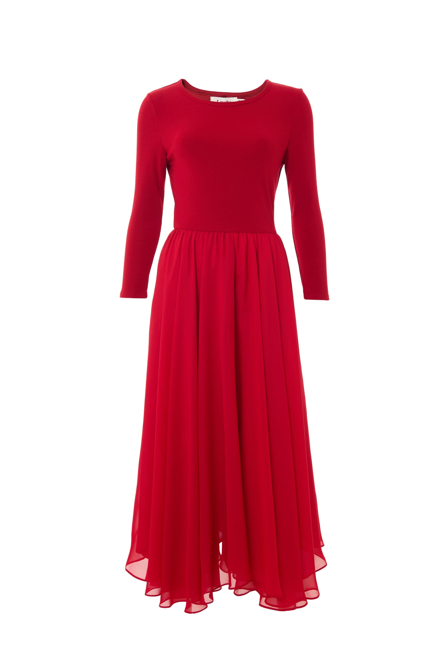 Huxley Ballerina Style Maxi Dress - Red