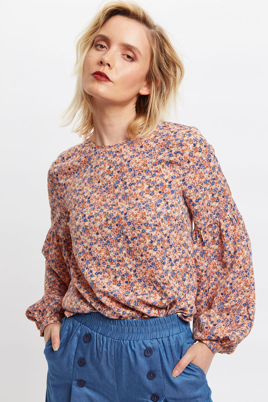 Louche Isla Dainty Daisy Print Long Sleeve Blouse