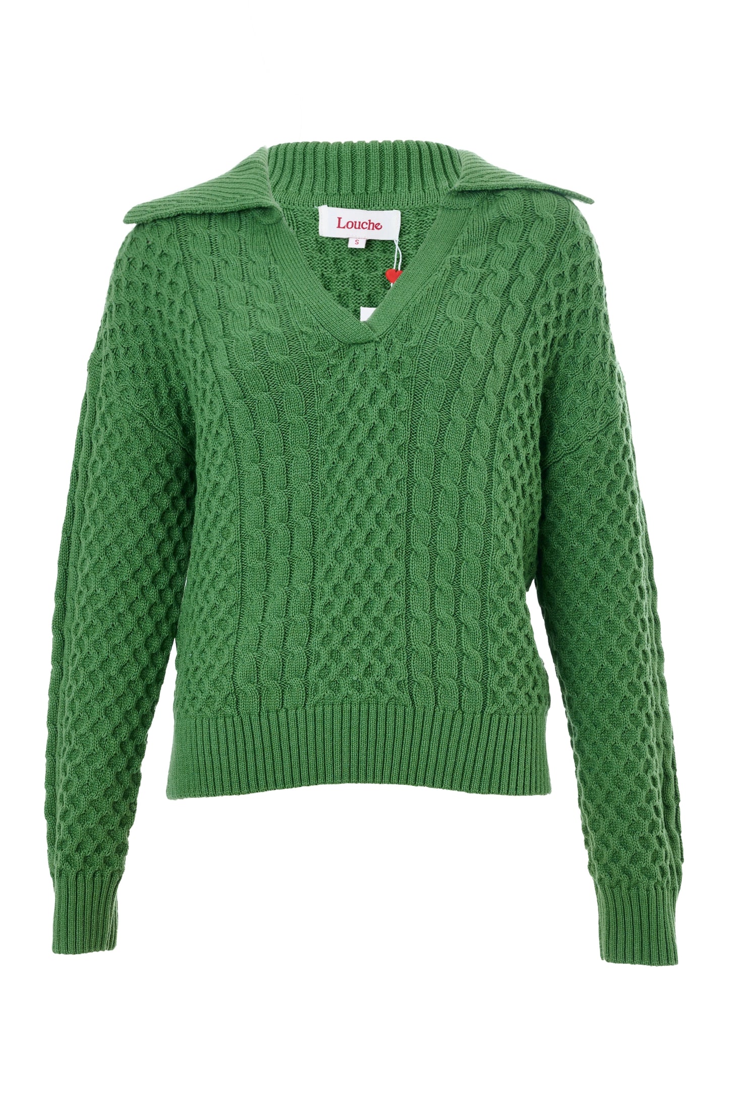 Jamie Cable Collar Jumper - Green