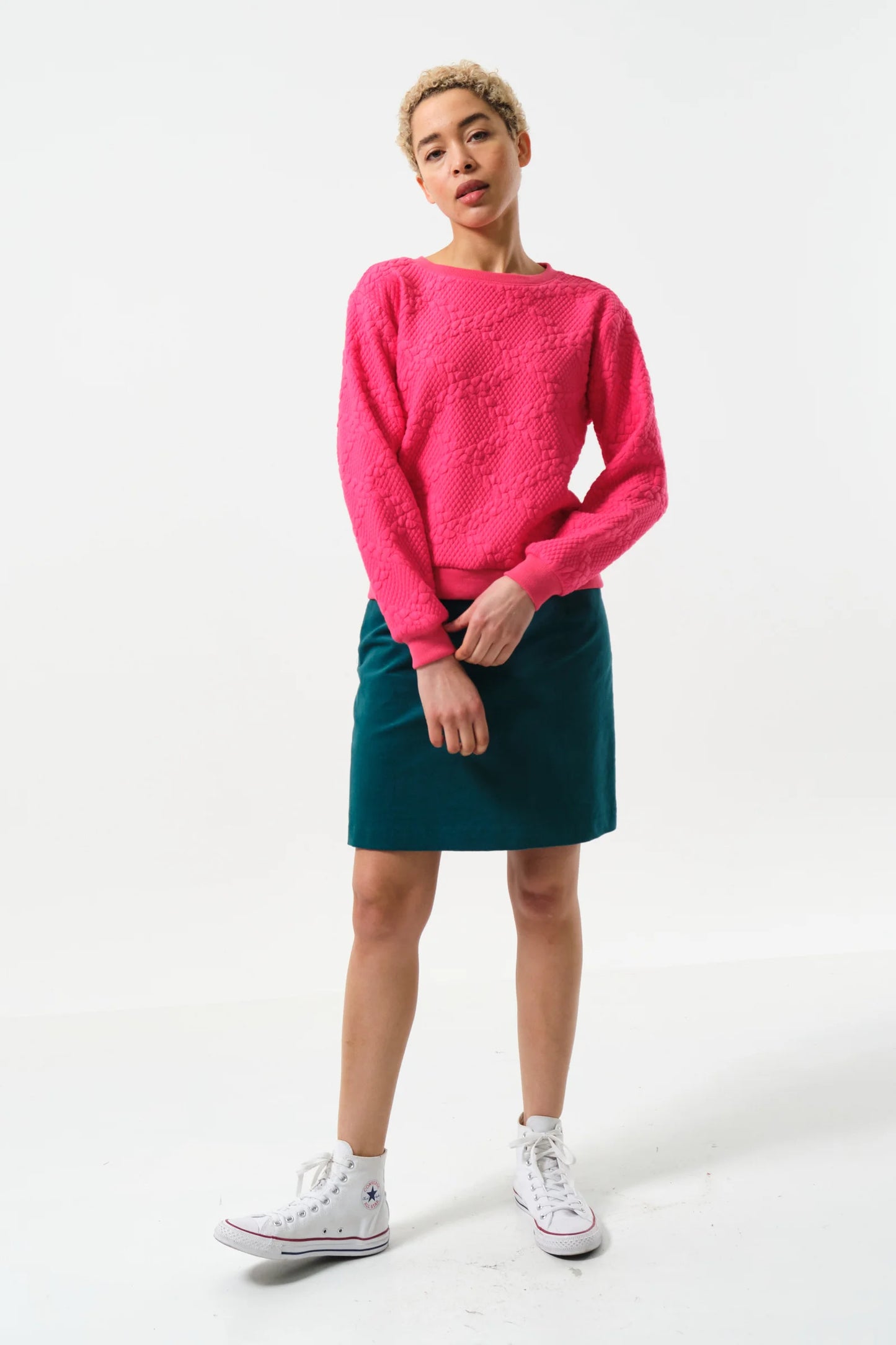 Jan Cable Quilt Sweatshirt - Pink