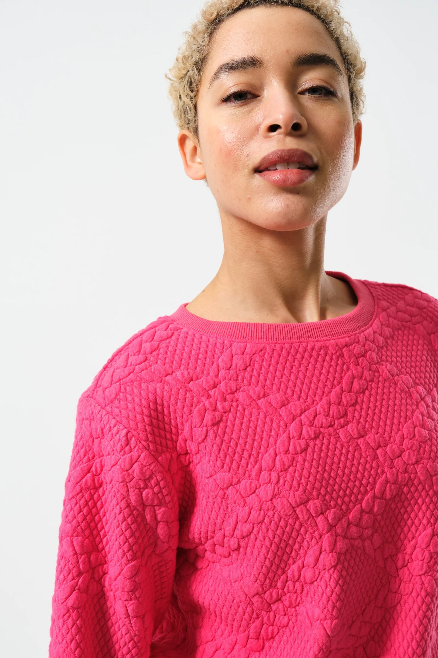 Jan Cable Quilt Sweatshirt - Pink