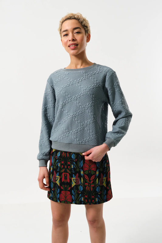 Jan Cable Quilt Sweatshirt - Teal