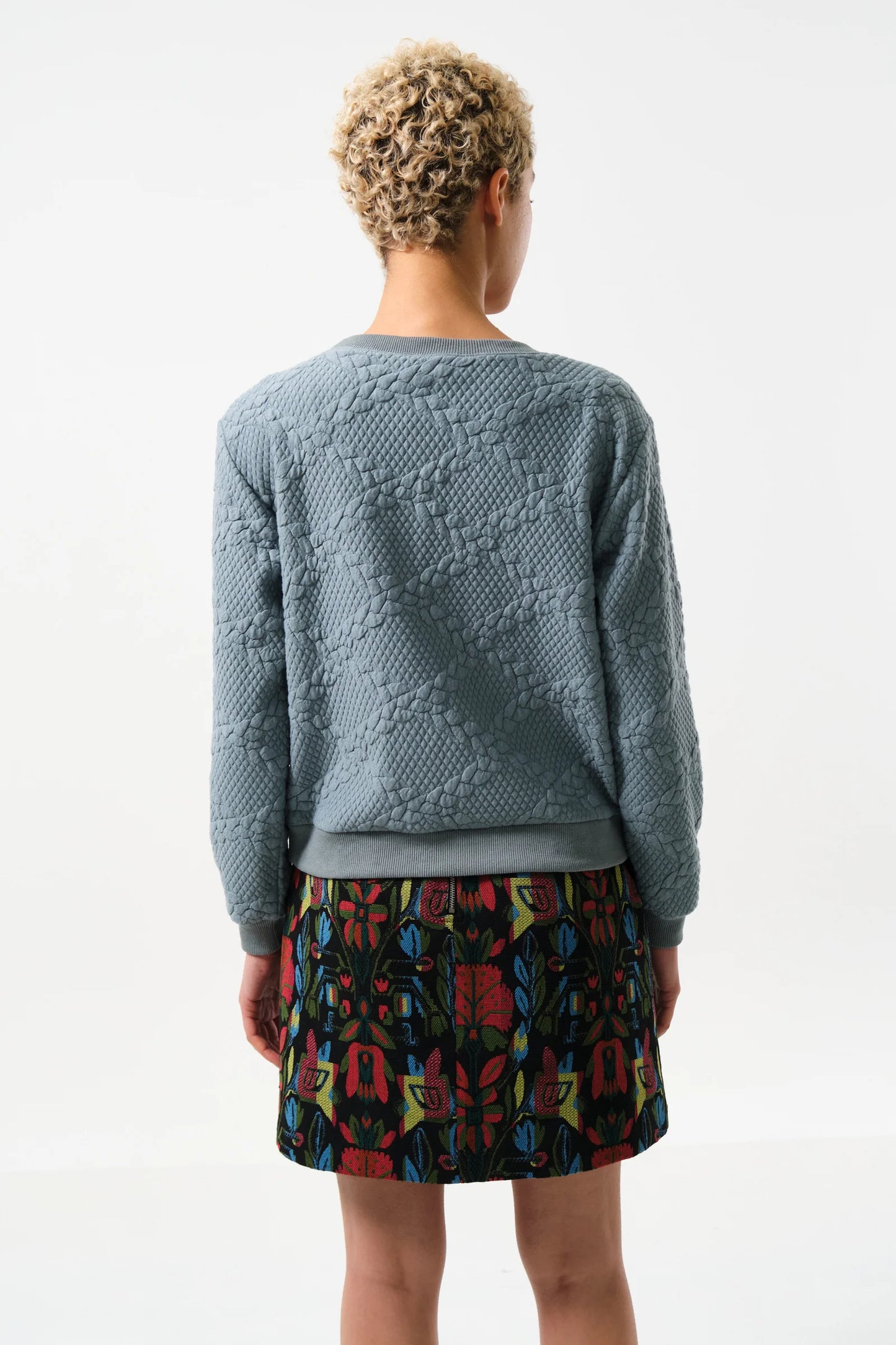 Jan Cable Quilt Sweatshirt - Teal