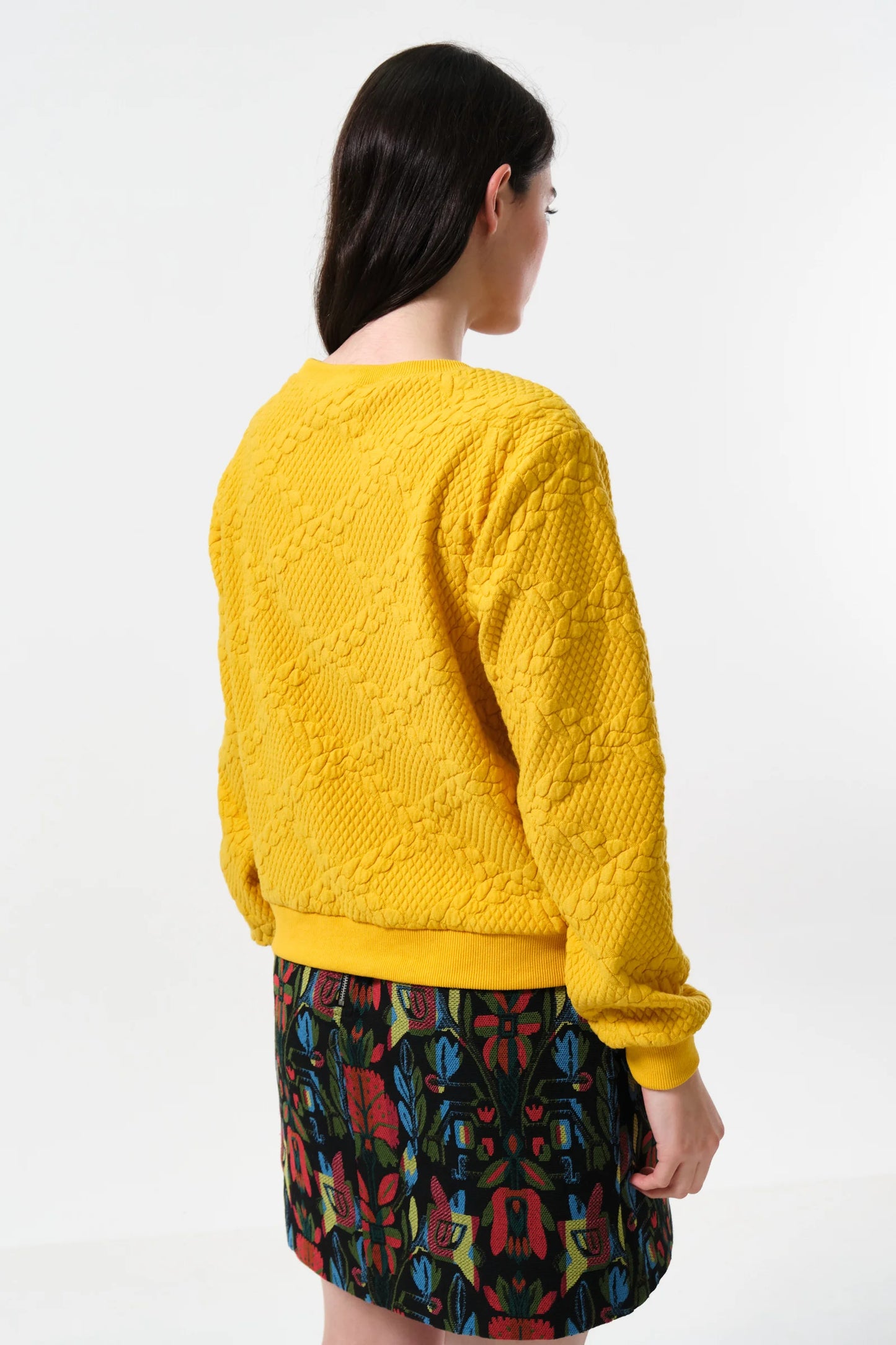 Jan Cable Quilt Sweatshirt - Mustard