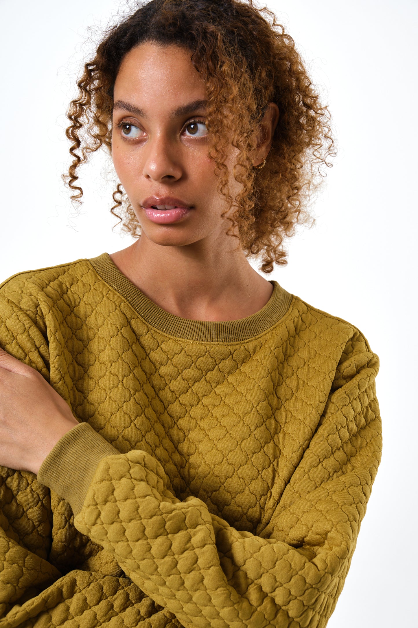 Jan Tile Quilted Sweatshirt - Dark Mustard