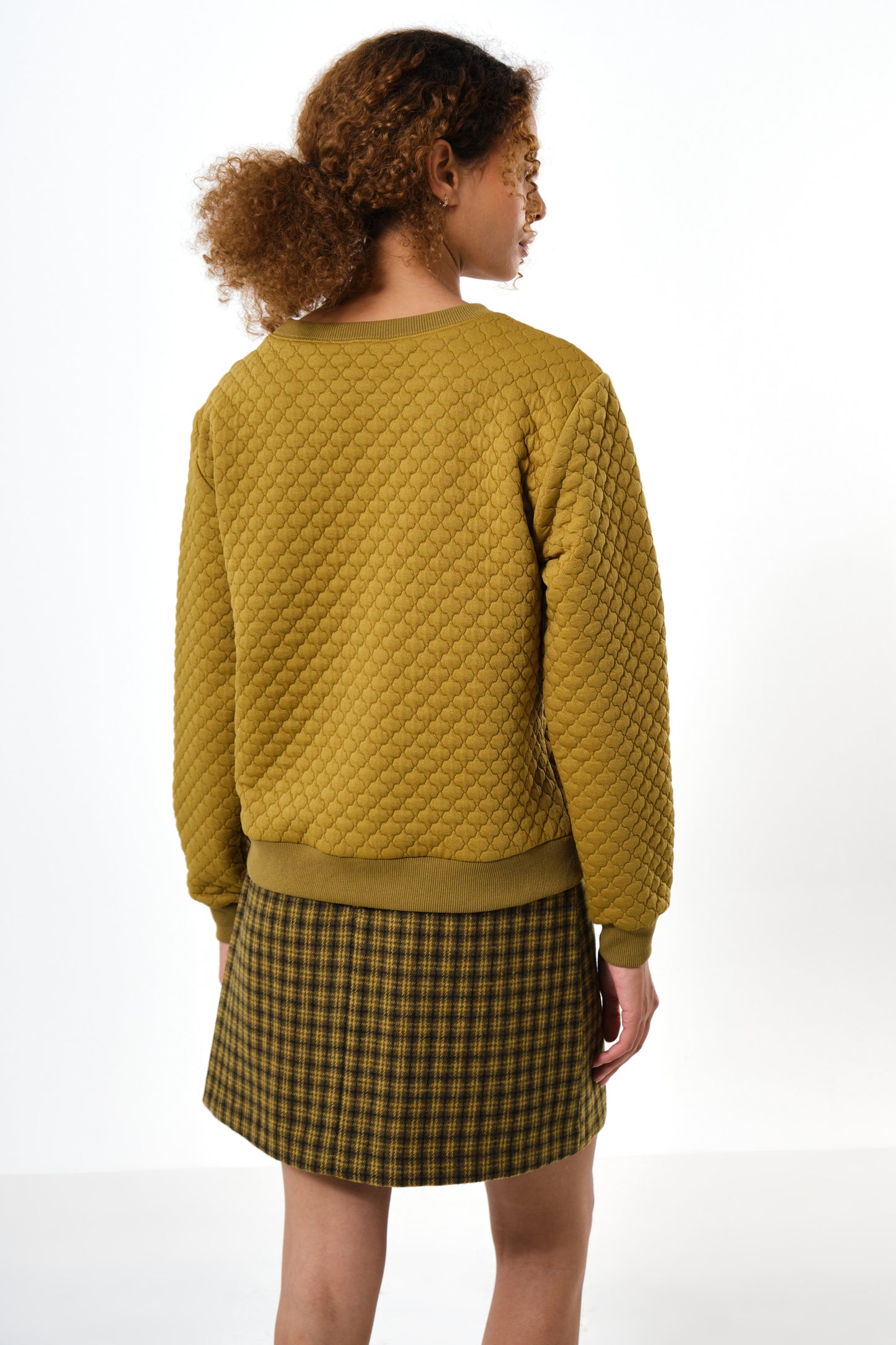 Jan Tile Quilted Sweatshirt - Dark Mustard