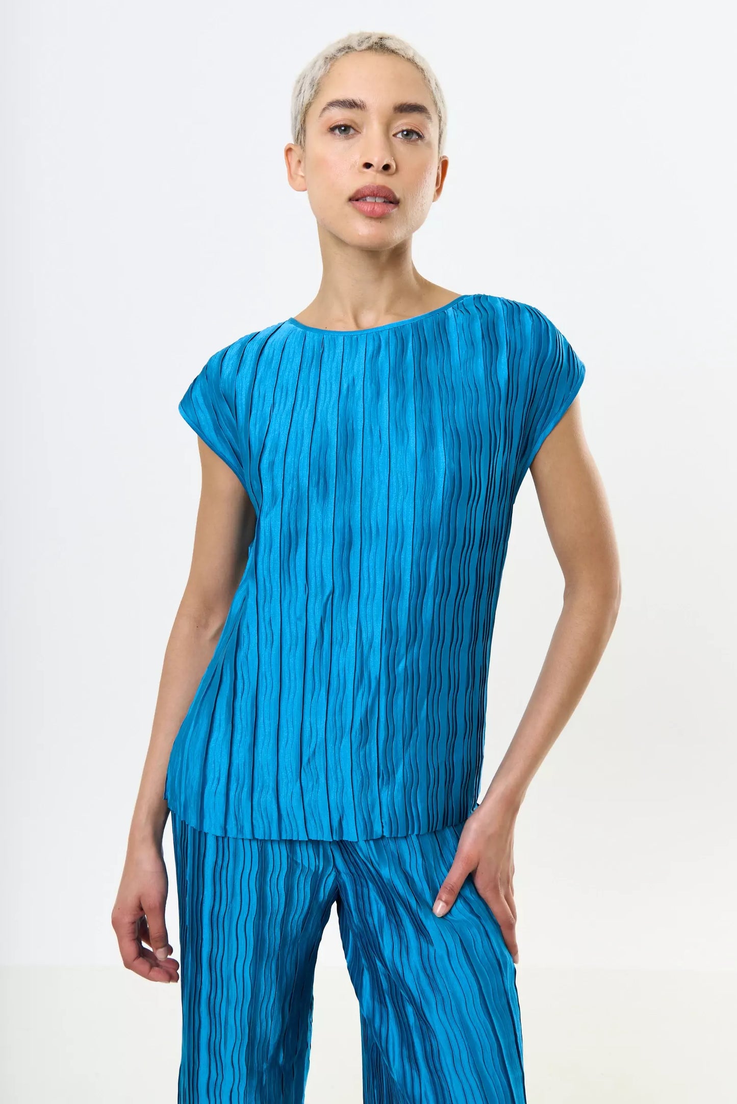 Korine Pleat Surprise Top - Petrol