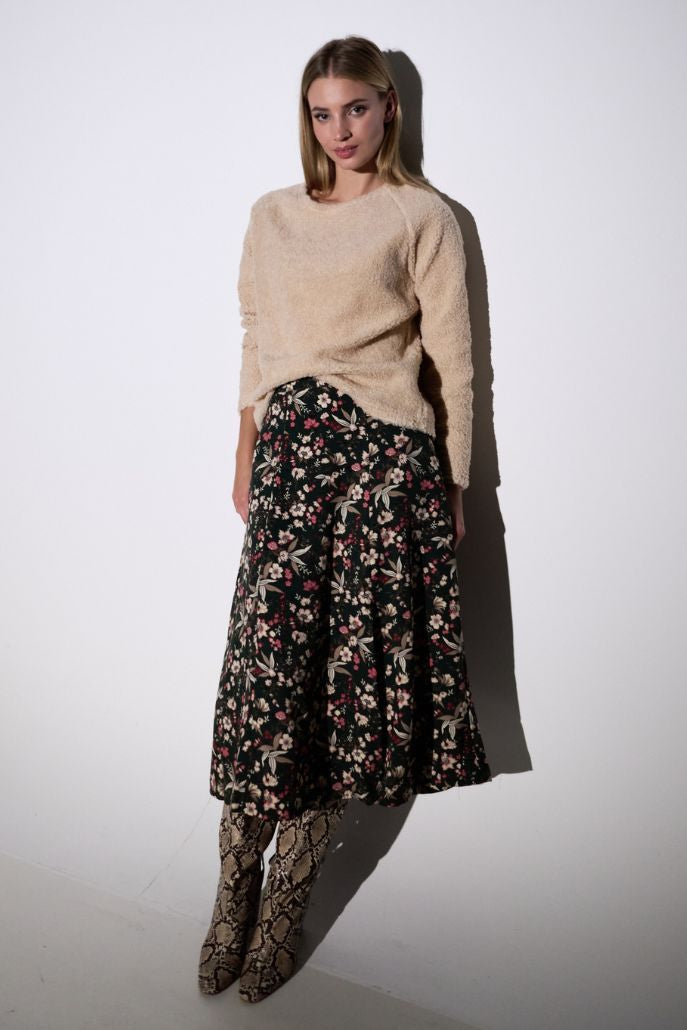 Kiyo Tapestry Print Midi Skirt