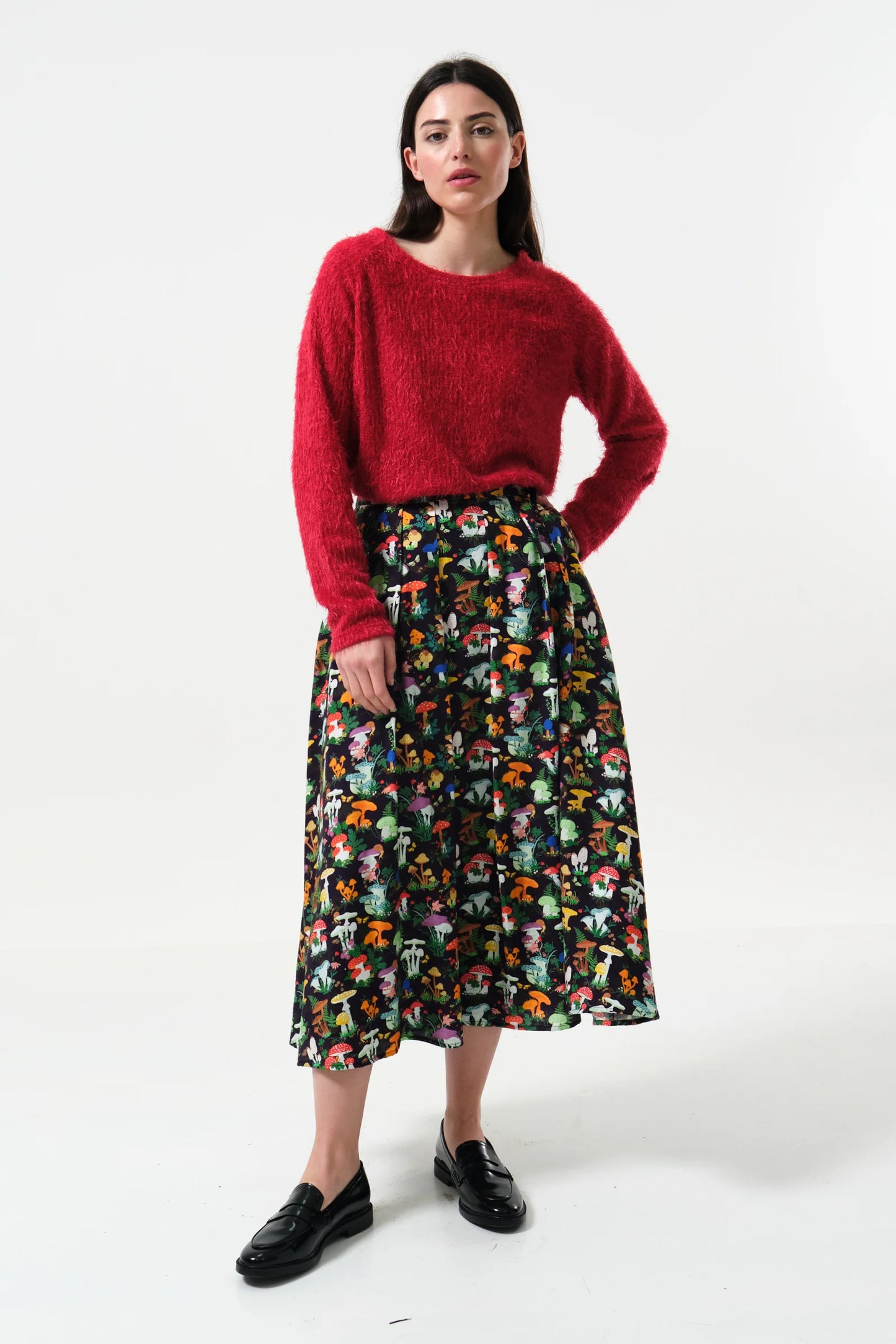 Lizea Toadstool Tales Print Midi Skirt