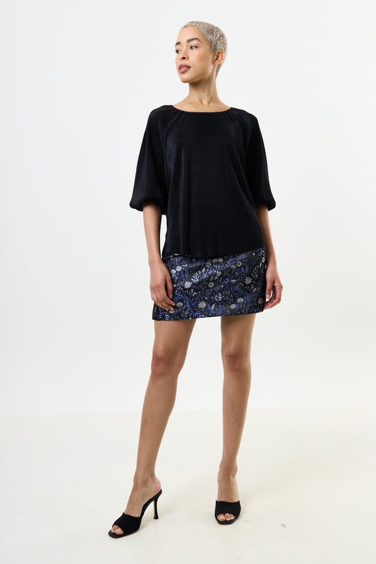 Aubin Magic Forest Jacquard Mini Skirt - Blue