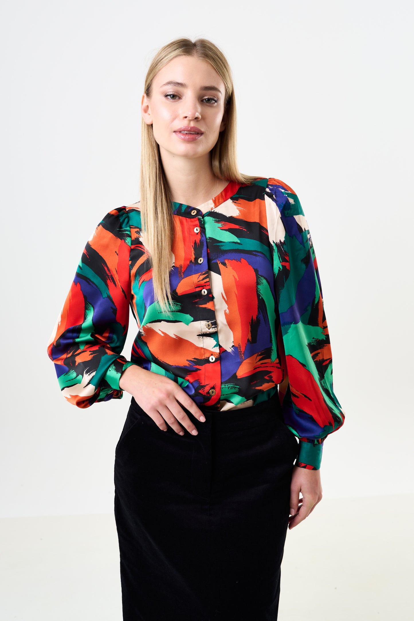 Orlan Hofmann Print Long Sleeve Blouse