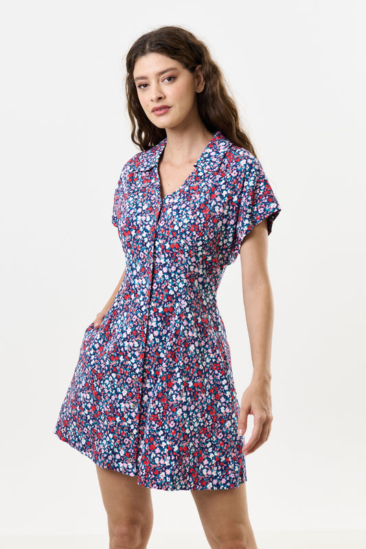 Prudence Tutti Frutti Print Laced Back Mini Dress