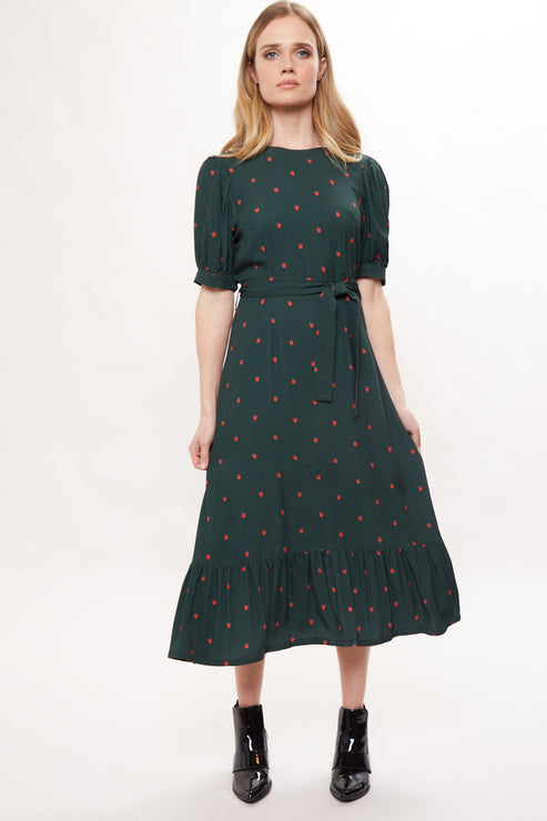 Louche Reign Ladybird Print Puff Sleeve Midi Dress – JOY