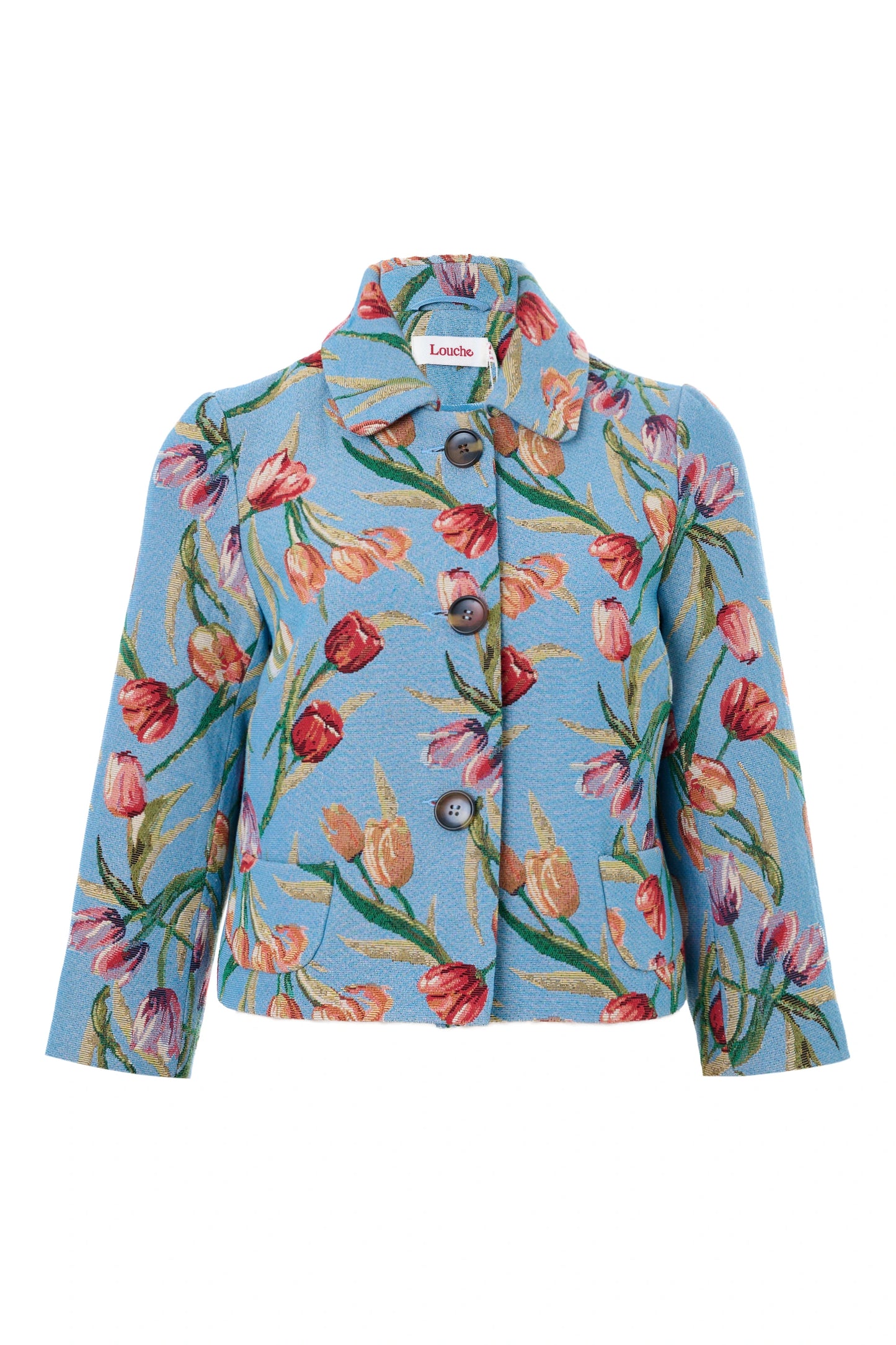 Salut Tulip Jacquard Short Jacket - Blue