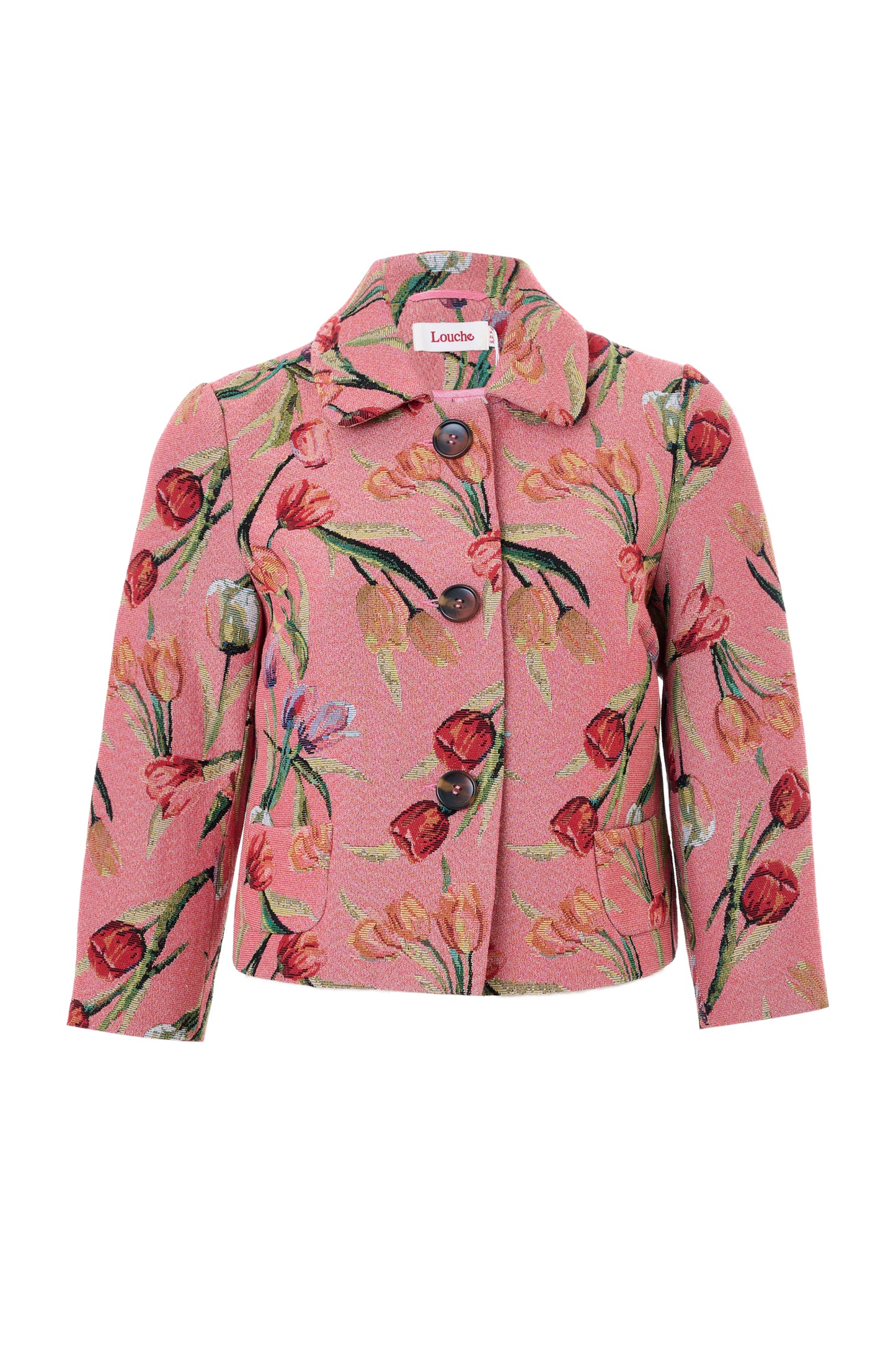 Salut Tulip Jacquard Short Jacket - Pink