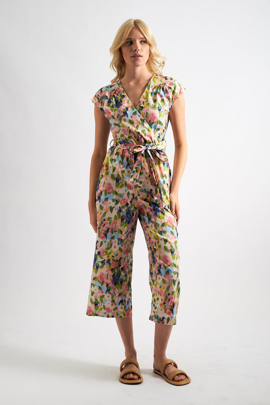 Sidra Summer Dream Print Cropped Jumpsuit