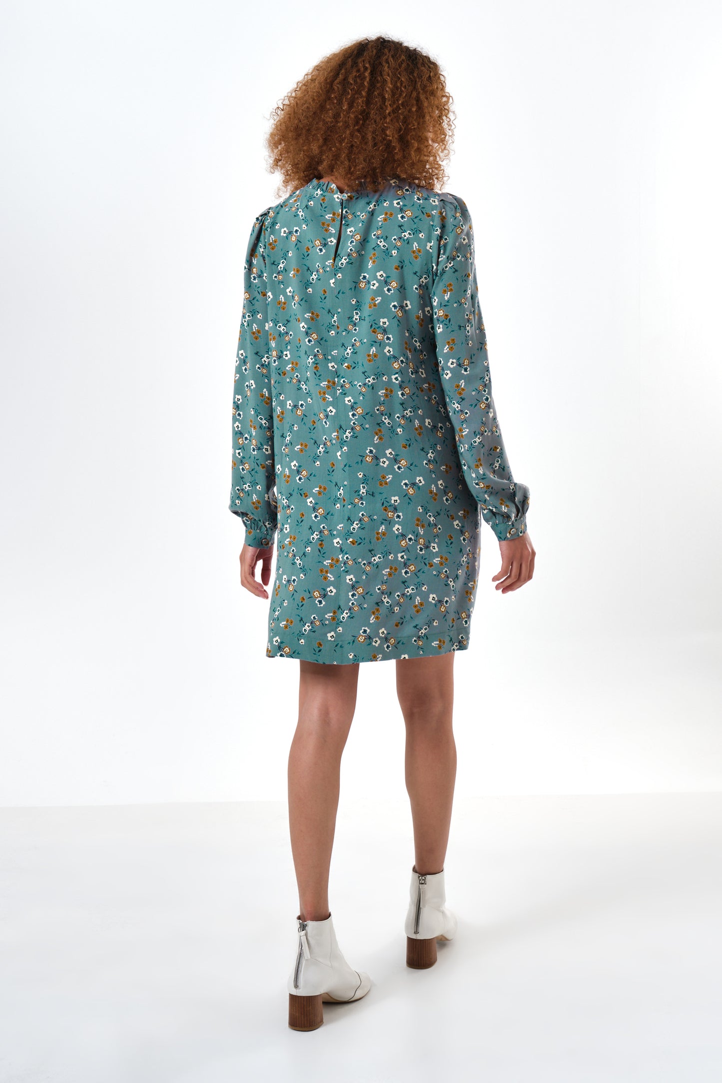 Sola Naïve Posy Print Long Sleeve Mini Dress - Teal