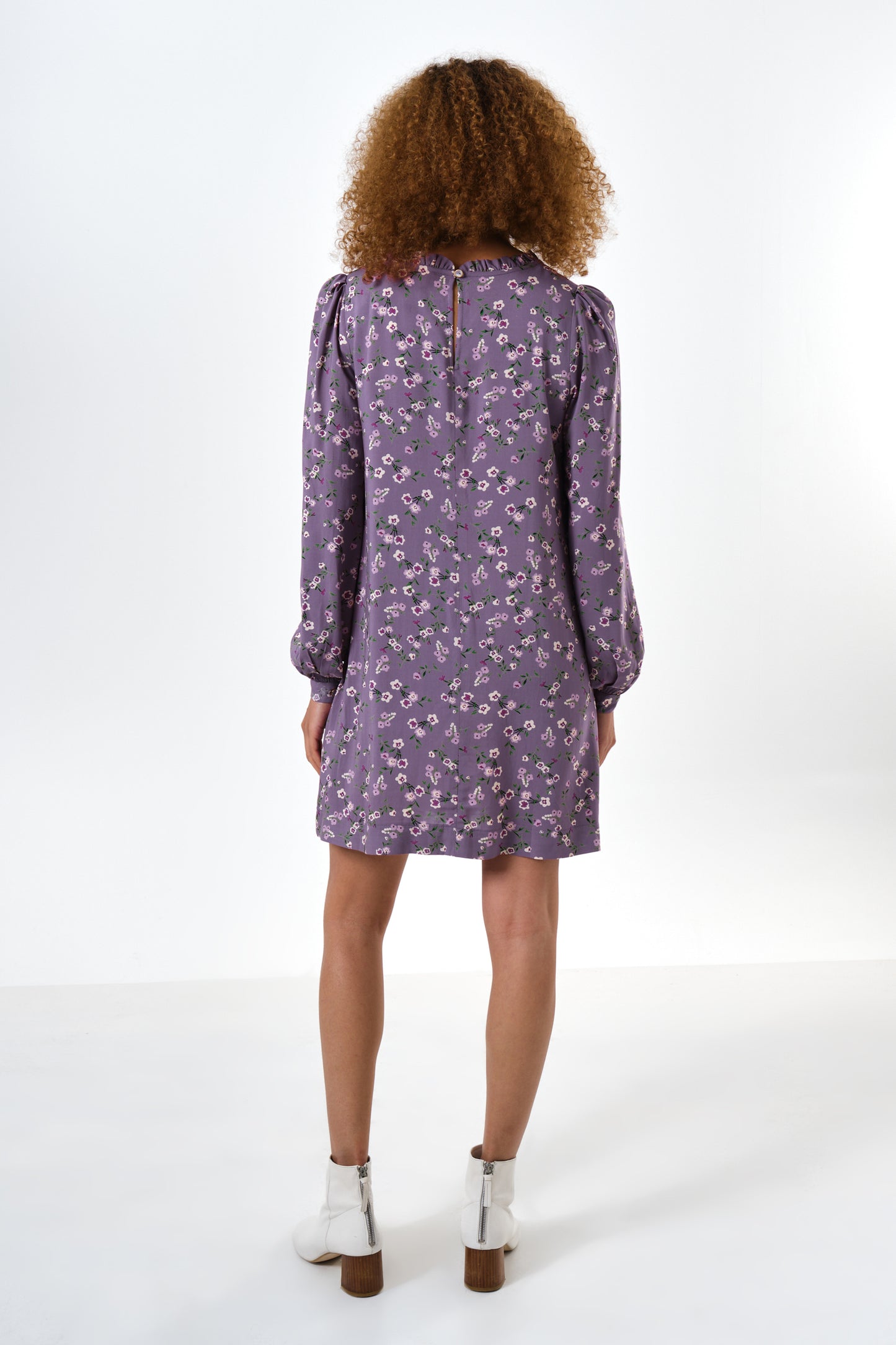 Sola Naïve Posy Print Long Sleeve Mini Dress - Violet