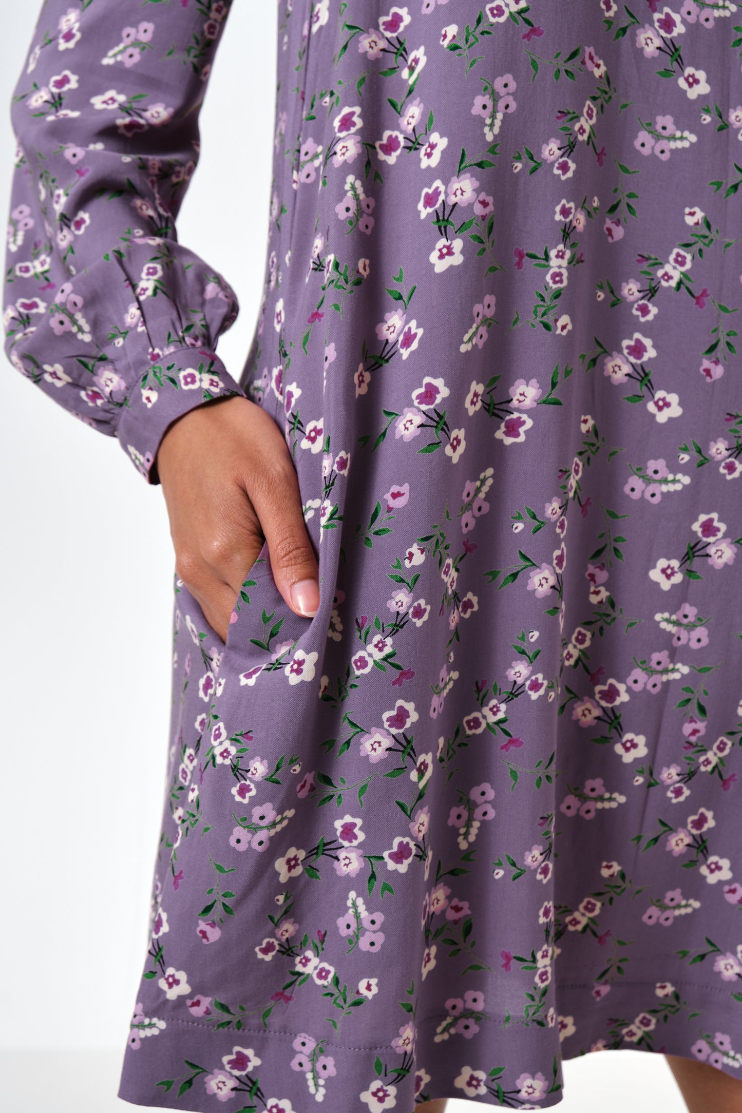 Sola Naïve Posy Print Long Sleeve Mini Dress - Violet