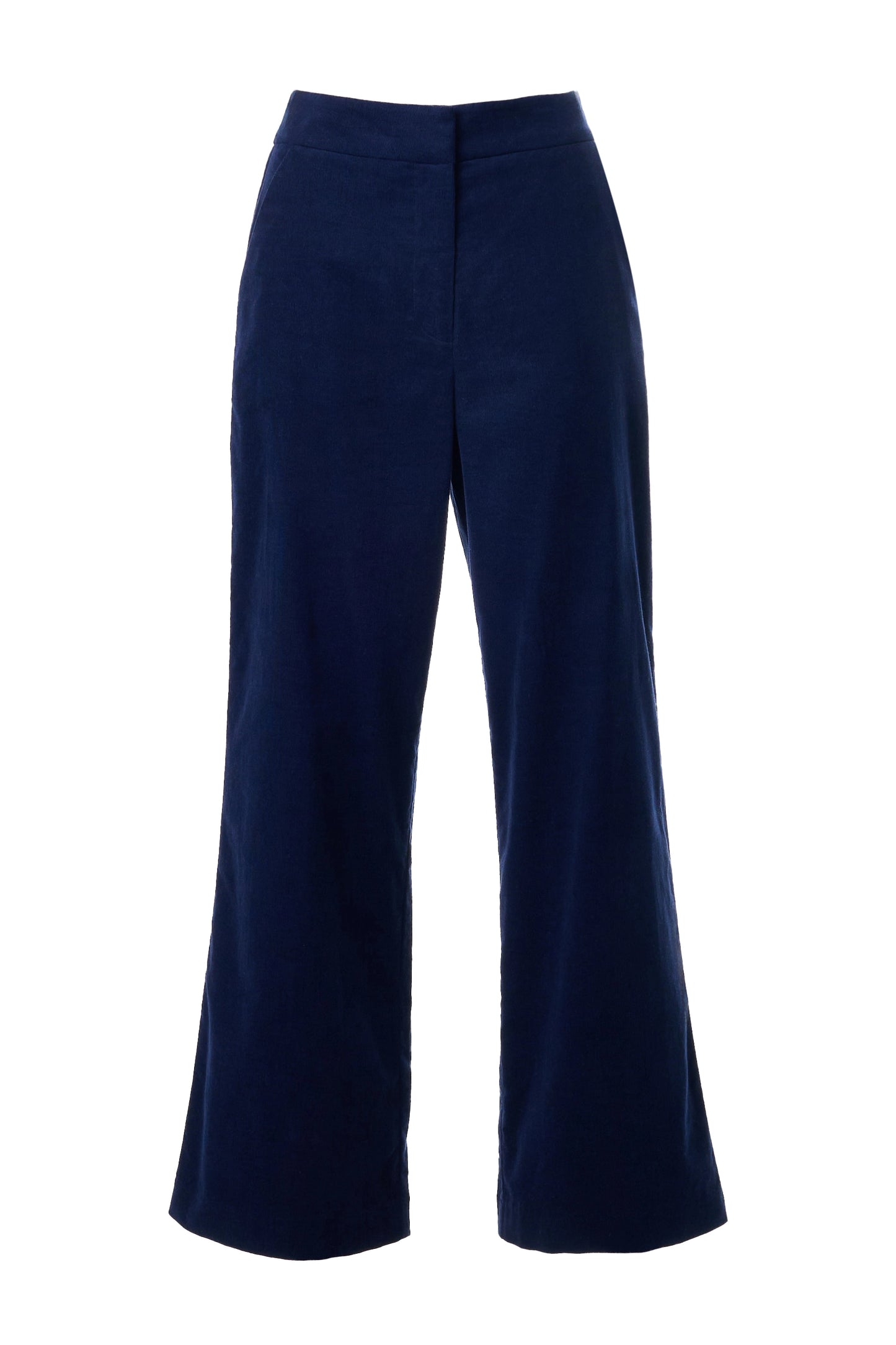 Tilde Lightweight Baby Cord Wide Leg Trousers - Navy