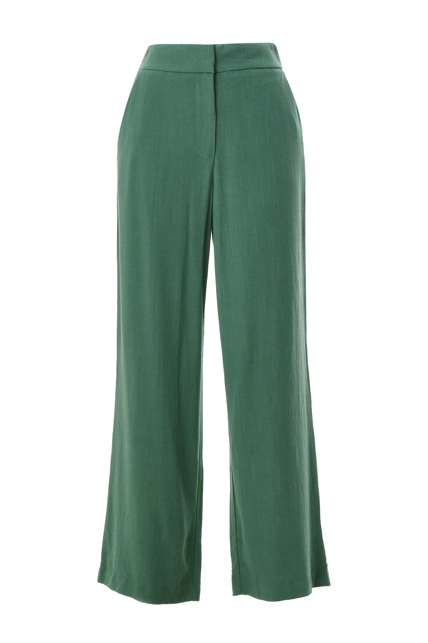 Tilde Linen Mix Wide Leg Trouser - Green