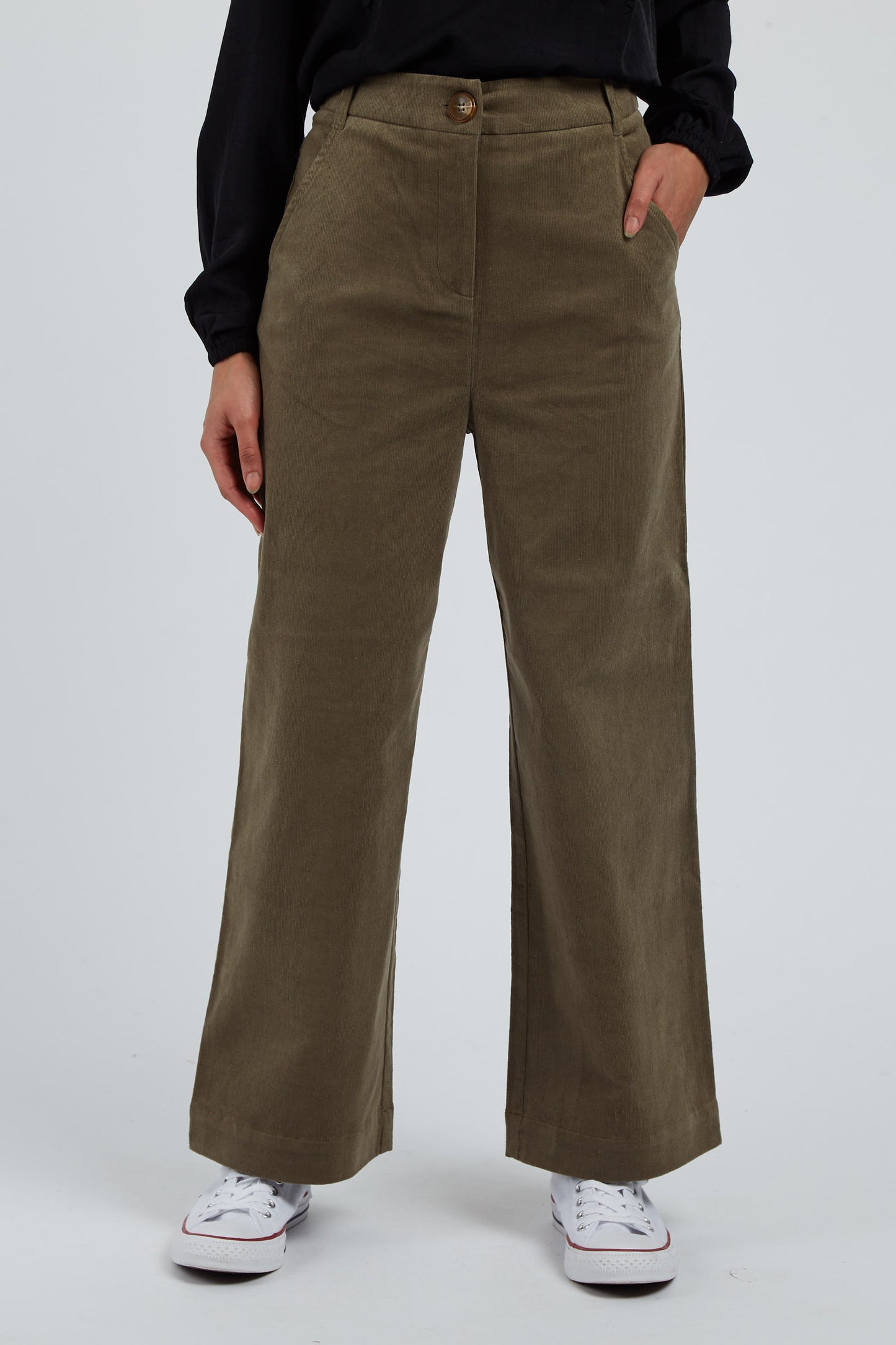 Tim Baby Cord Wide Leg Trouser Khaki