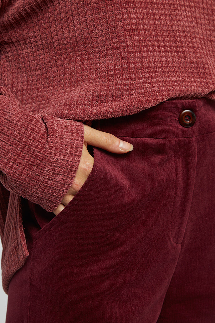 Tim Burgundy Baby Cord Trousers