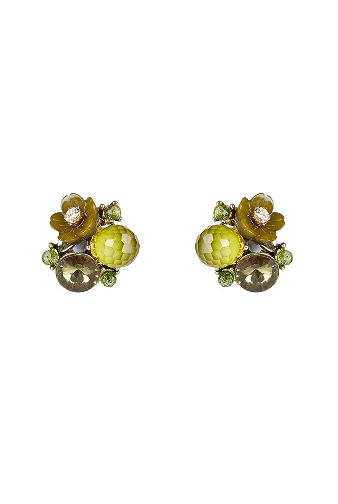 Zara Green Jewel Stud Earrings